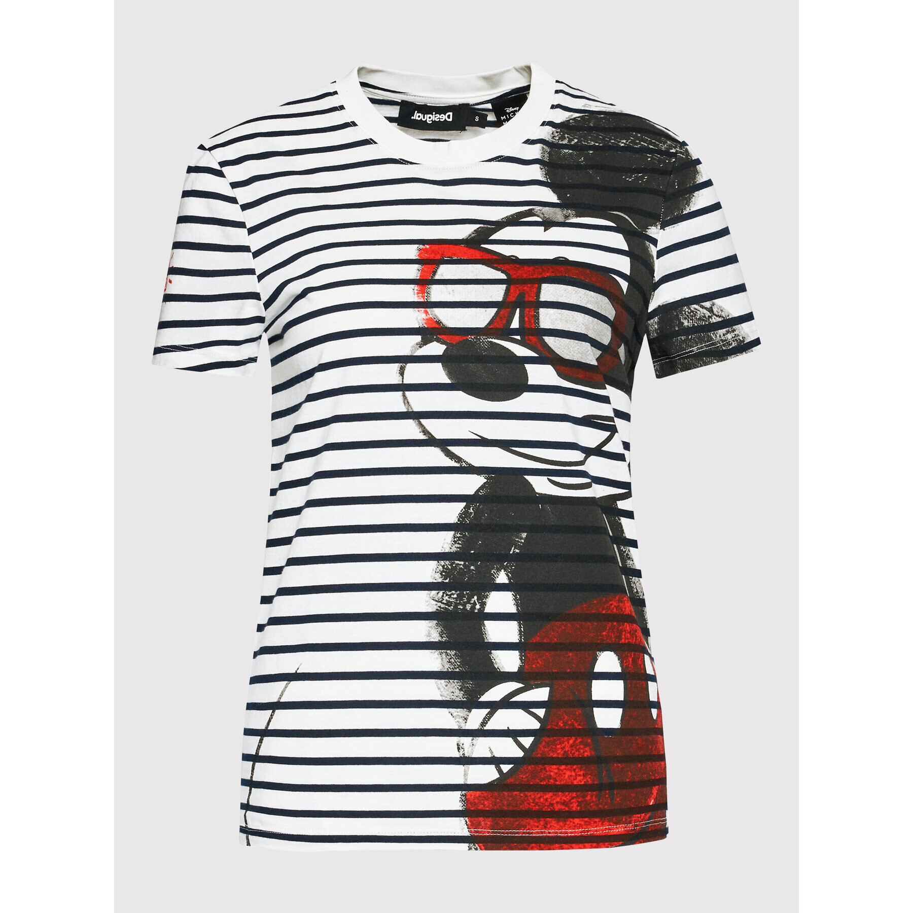 Desigual Тишърт DISNEY Mickey Vida 22SWTK73 Бял Regular Fit - Pepit.bg