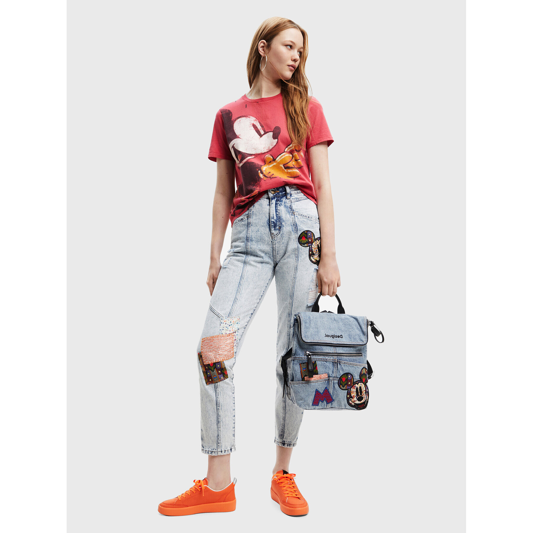 Desigual Тишърт DISNEY To Meet U Mickey 22WWTK80 Червен Regular Fit - Pepit.bg