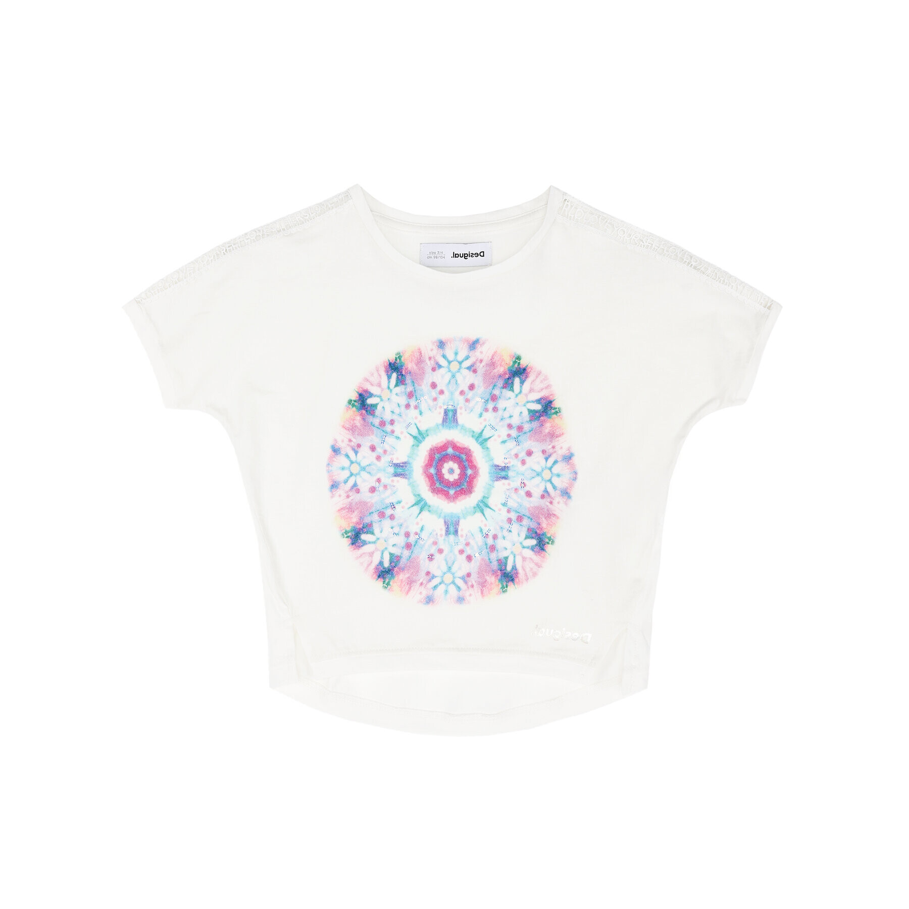 Desigual Тишърт Igualada 20SGTK75 Бял Regular Fit - Pepit.bg