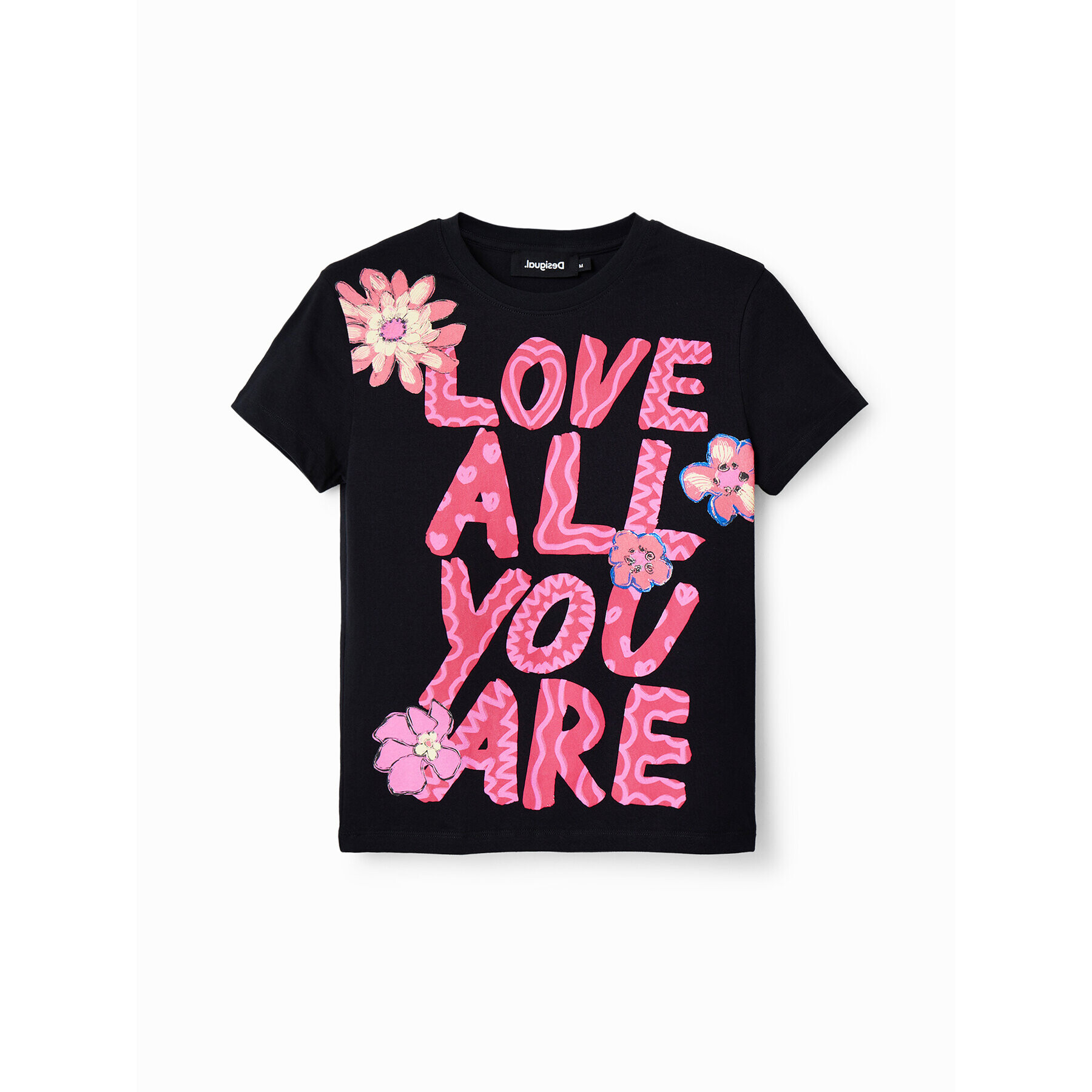 Desigual Тишърт Love All You 23SWTKAV Черен Regular Fit - Pepit.bg