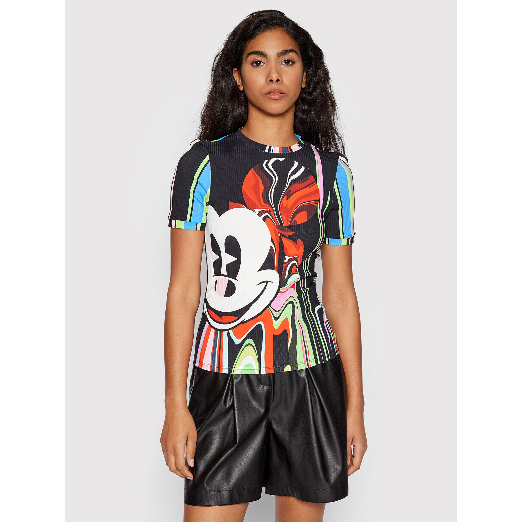 Desigual Тишърт MONSIEUR CHRISTIAN LACROIX DISNEY Mickey Psychodelic 22SWTKAQ Цветен Slim Fit - Pepit.bg