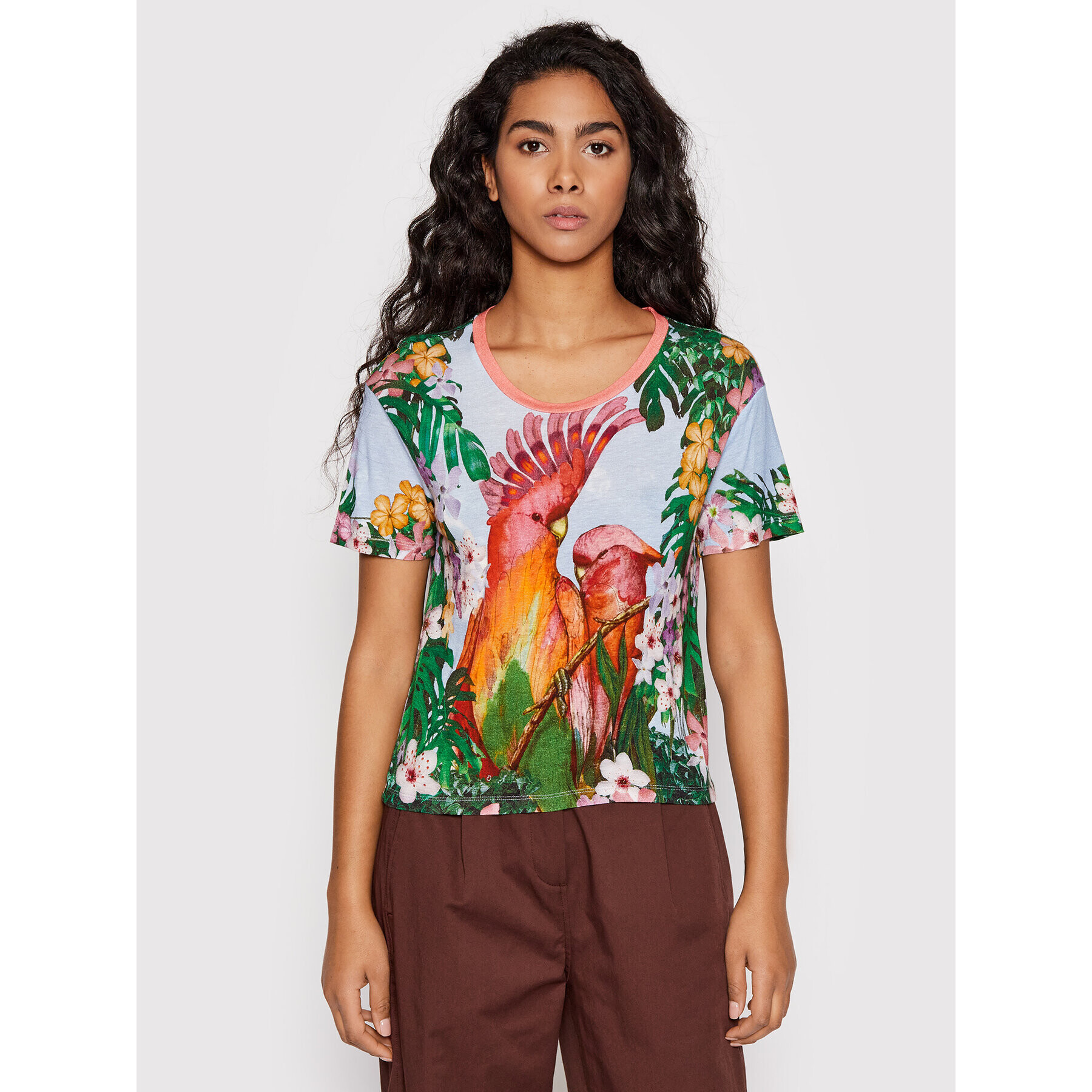 Desigual Тишърт Parrot 22SWTKAX Цветен Regular Fit - Pepit.bg