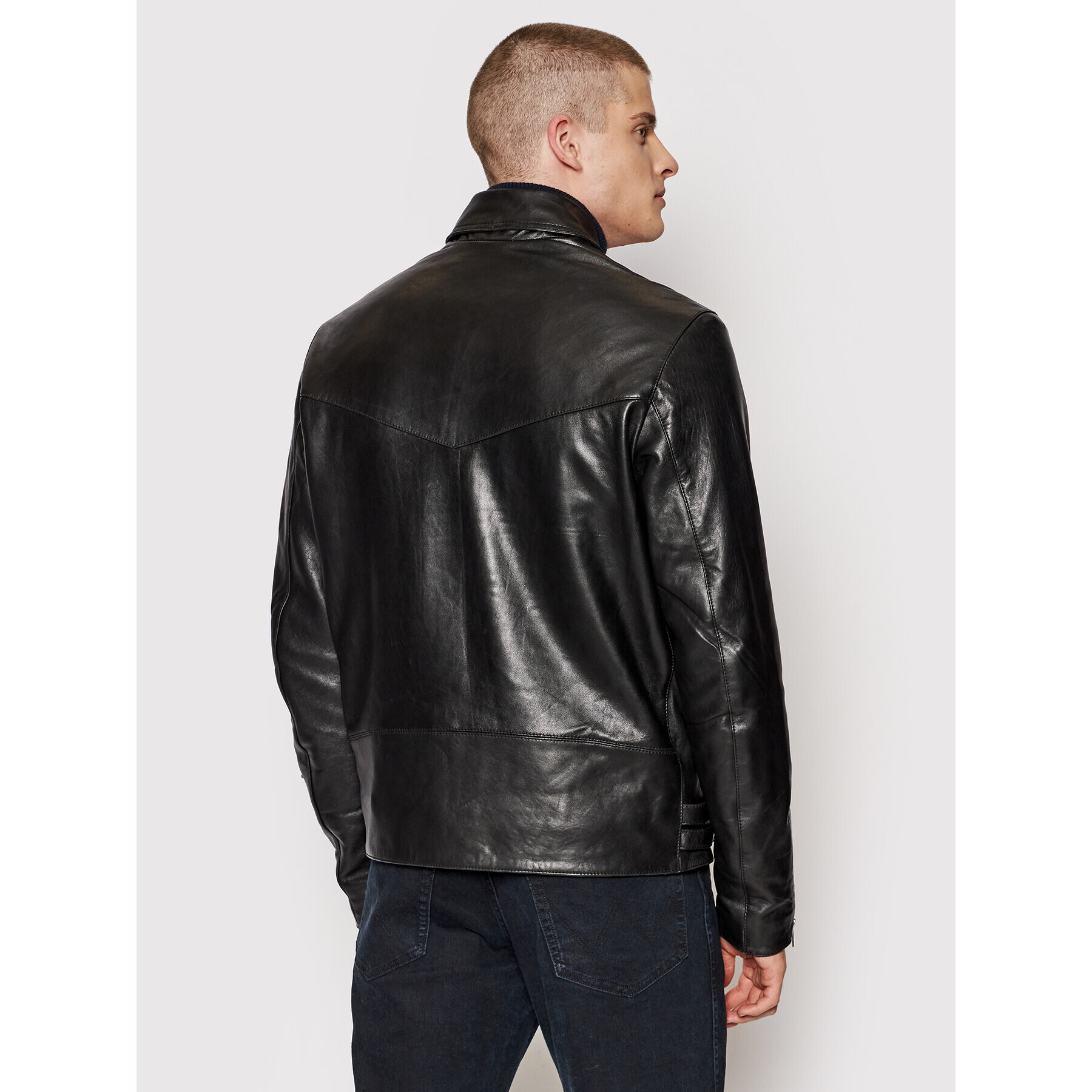 Deus Ex Machina Кожено яке Tornado DMF2061293 Черен Slim Fit - Pepit.bg