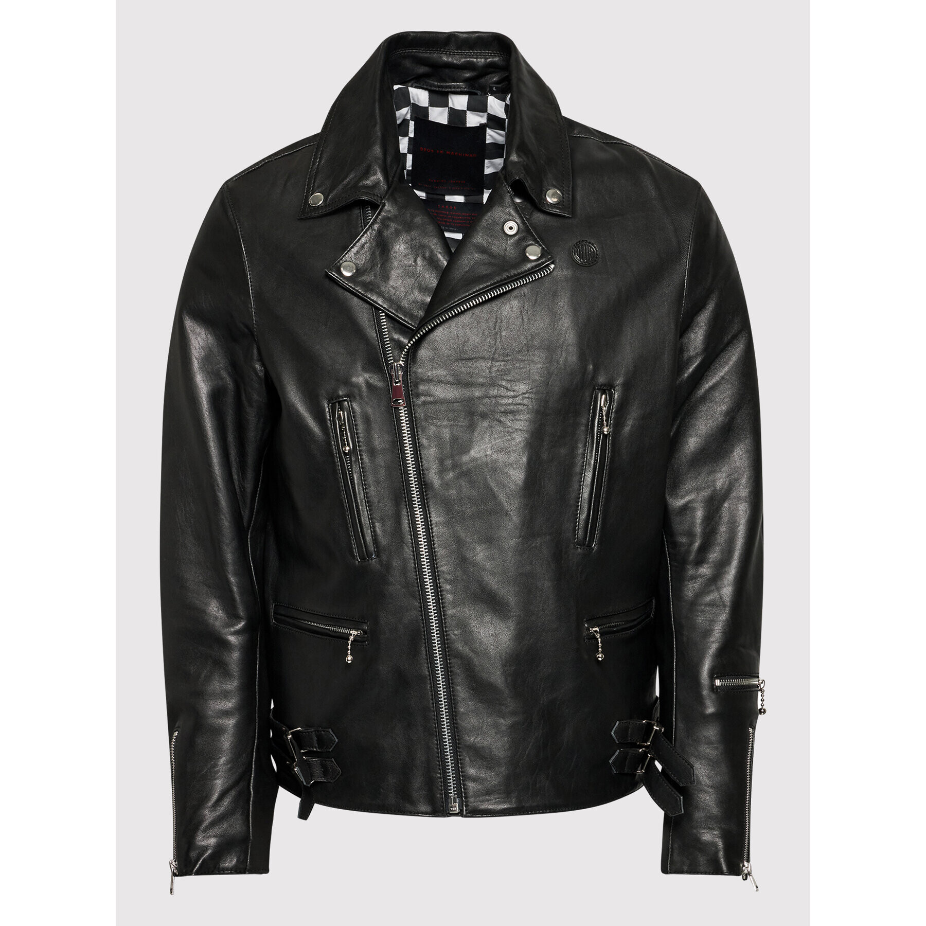 Deus Ex Machina Кожено яке Tornado DMF2061293 Черен Slim Fit - Pepit.bg