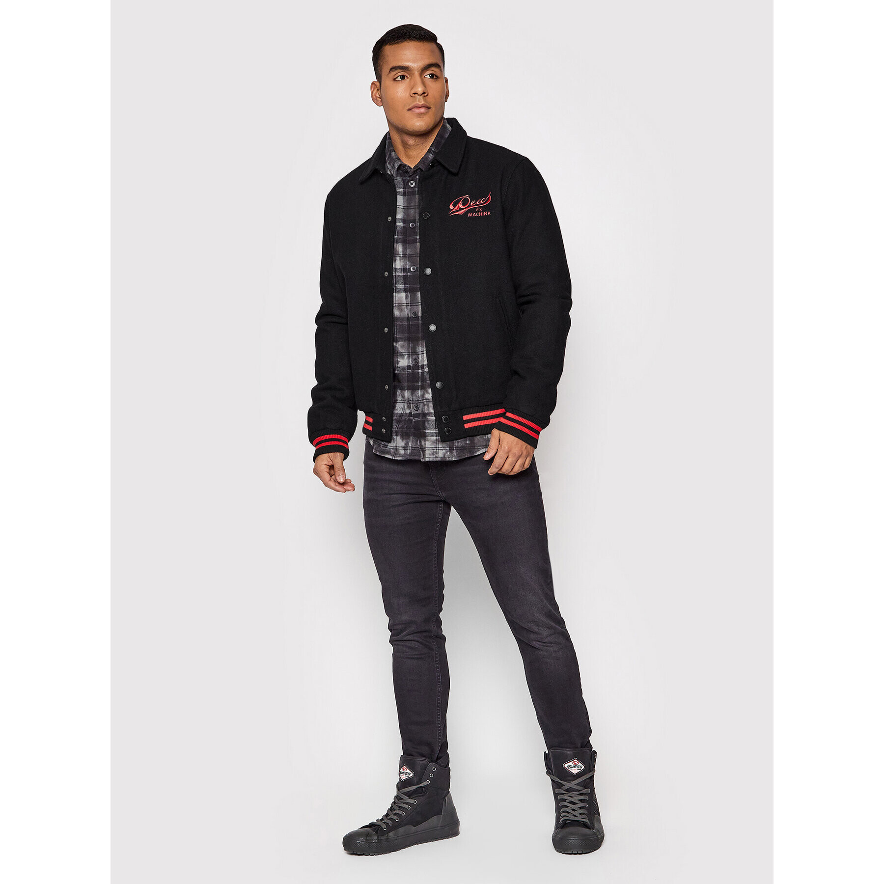 Deus Ex Machina Преходно яке Team DMF206747 Черен Regular Fit - Pepit.bg