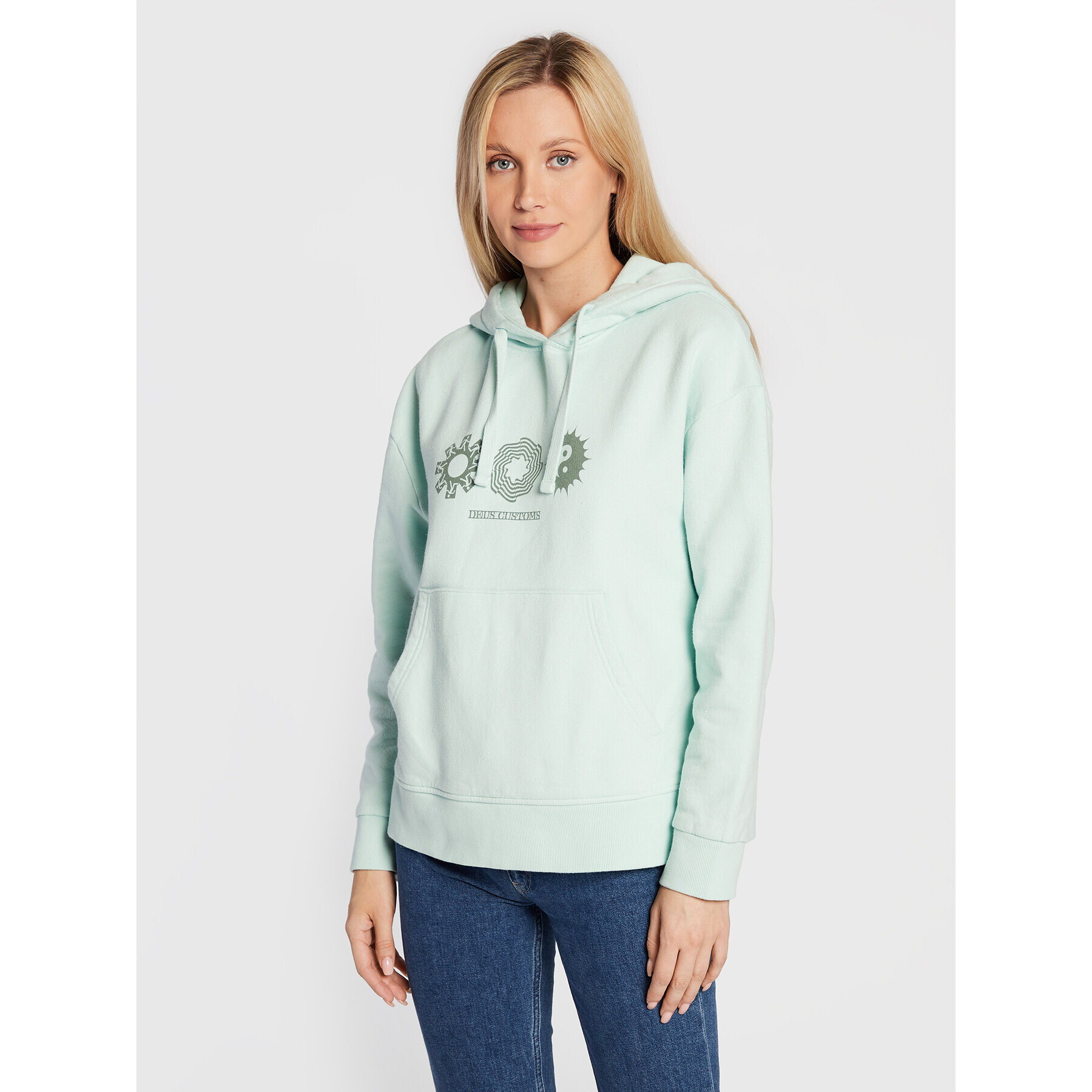 Deus Ex Machina Суитшърт Cultivate DLF228546 Зелен Oversize - Pepit.bg