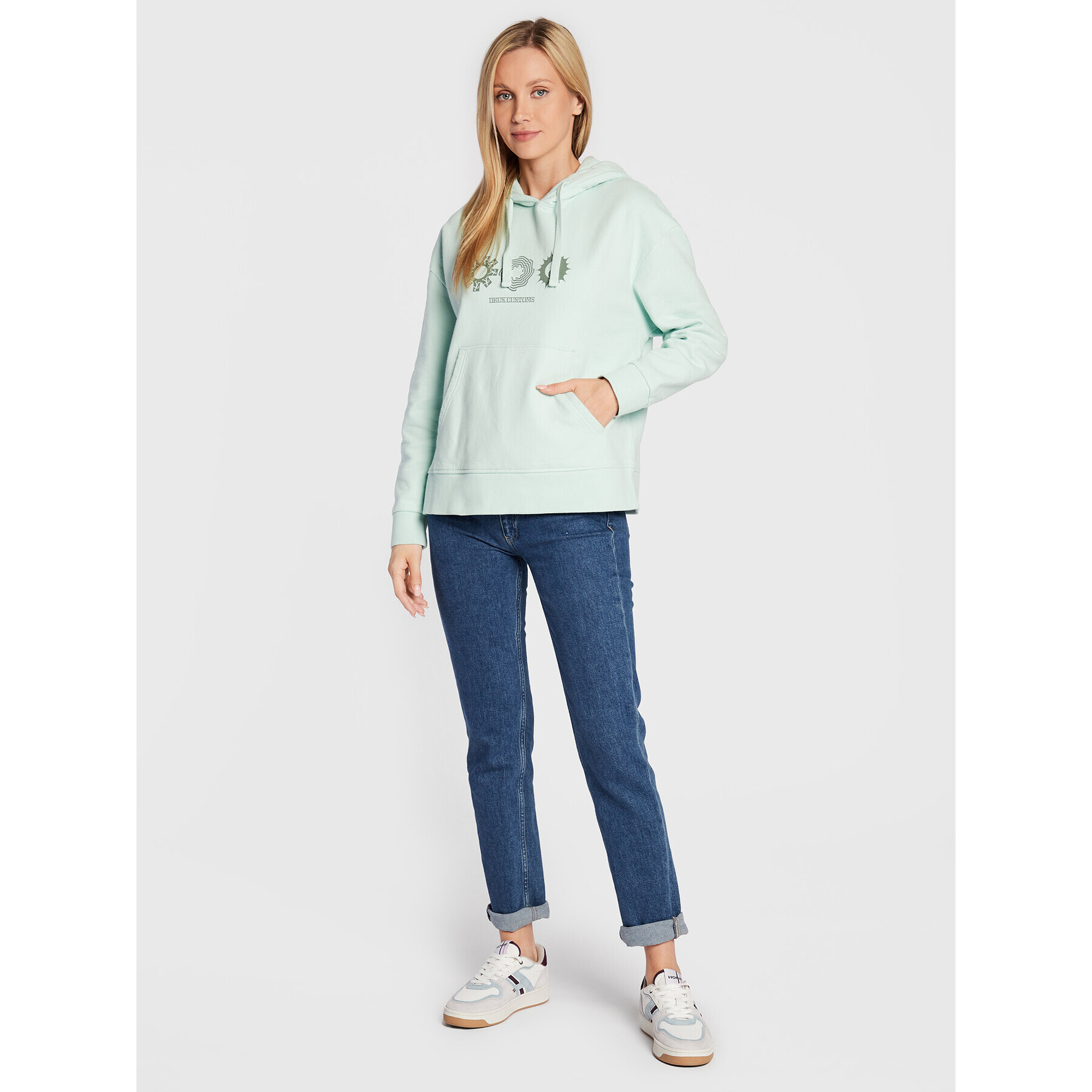 Deus Ex Machina Суитшърт Cultivate DLF228546 Зелен Oversize - Pepit.bg