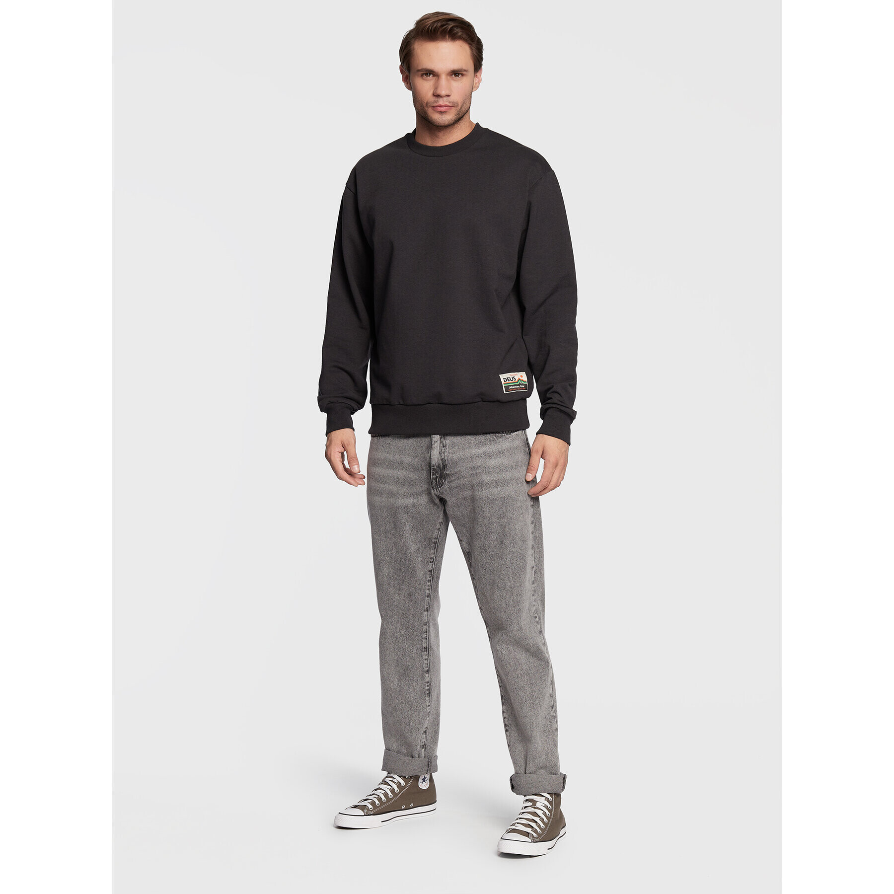Deus Ex Machina Суитшърт Garrison Plain Crew DMF228331 Сив Boxy Fit - Pepit.bg