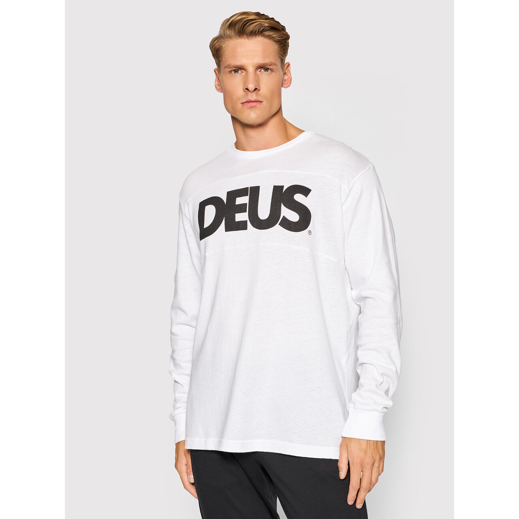 Deus Ex Machina Тениска с дълъг ръкав All Caps Moto DMF81530 Бял Regular Fit - Pepit.bg