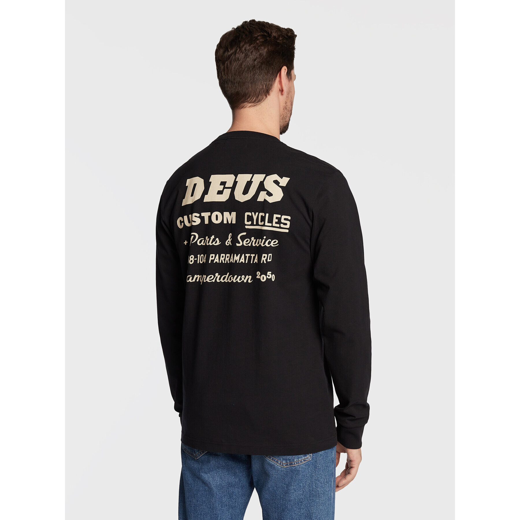 Deus Ex Machina Тениска с дълъг ръкав Speedway DMF221399 Черен Regular Fit - Pepit.bg