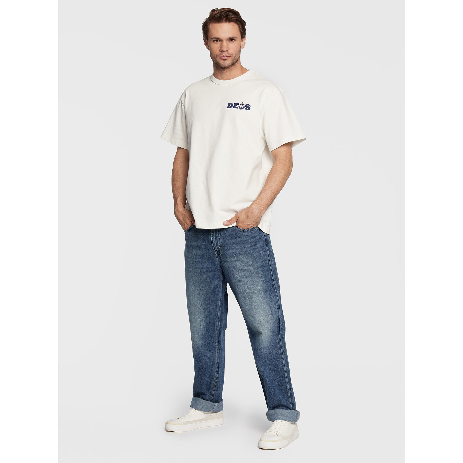 Deus Ex Machina Тишърт Ankor DMF221358B Бял Boxy Fit - Pepit.bg