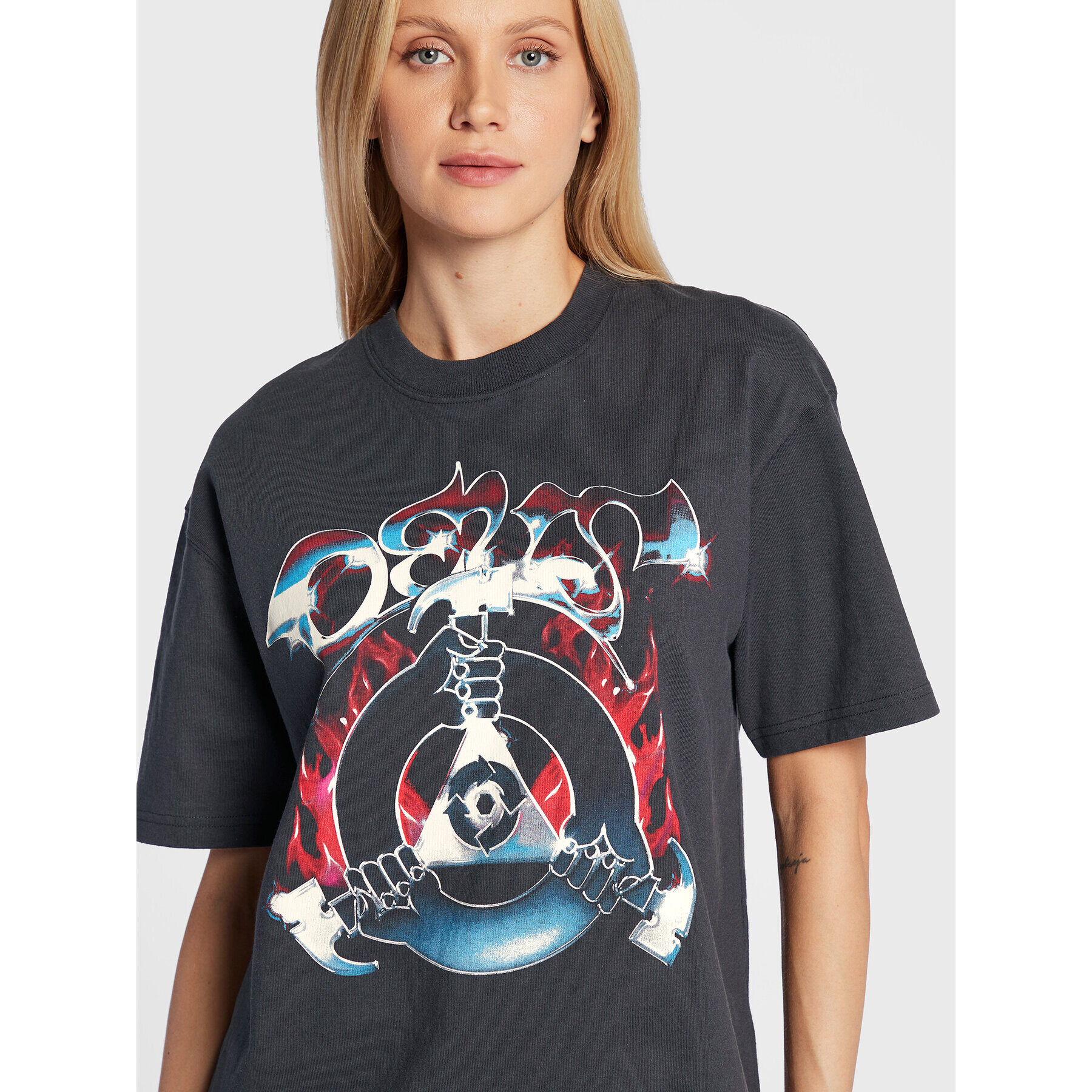 Deus Ex Machina Тишърт Plunder DLF221542A Сив Oversize - Pepit.bg