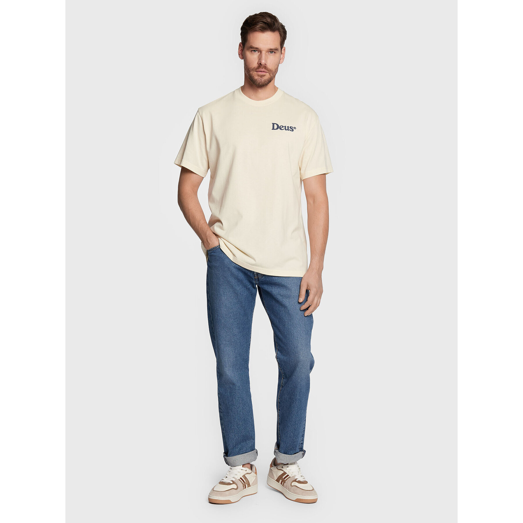 Deus Ex Machina Тишърт Slow Burn DMF221337B Бежов Boxy Fit - Pepit.bg