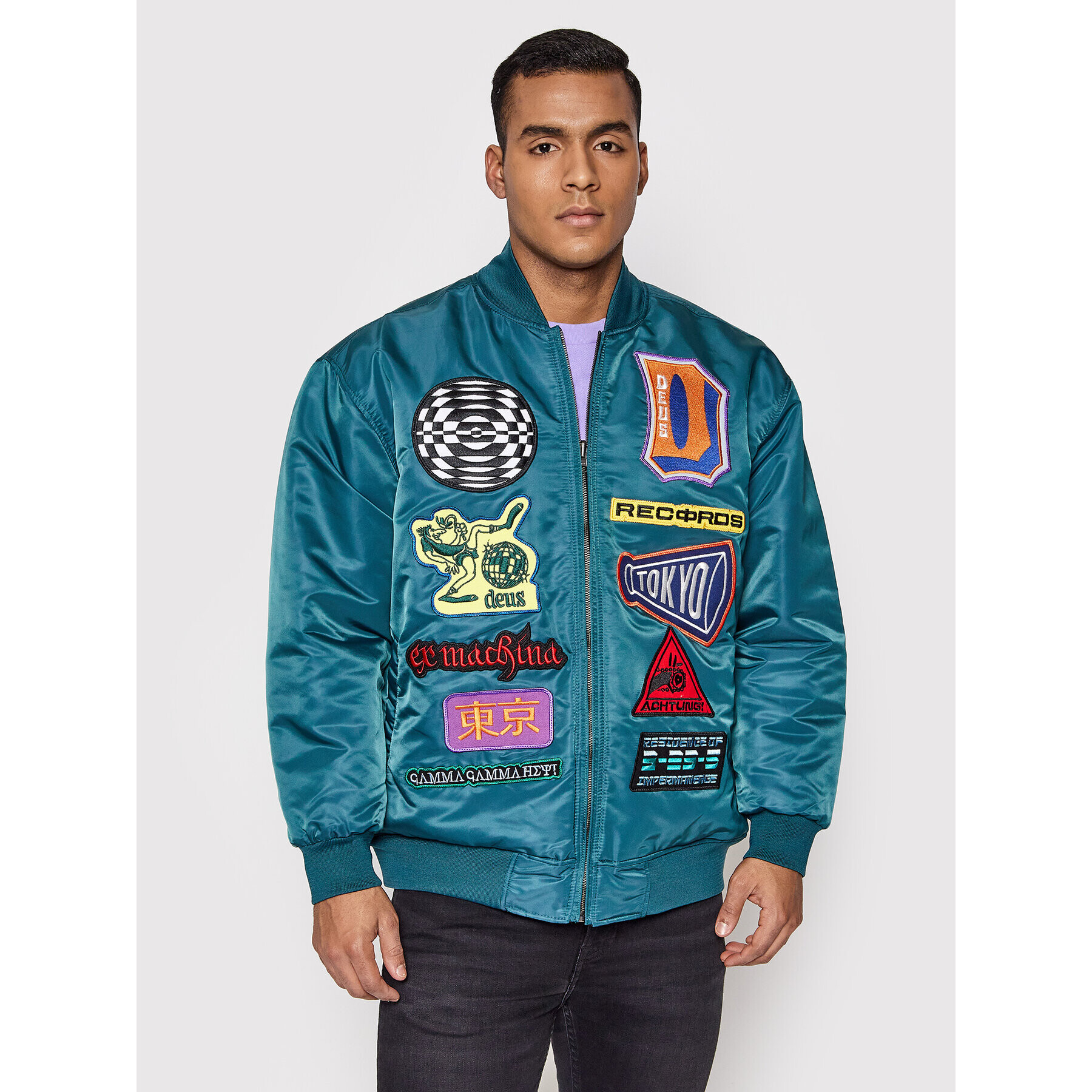 Deus Ex Machina Яке бомбър Naito Teal DMW206731 Син Regular Fit - Pepit.bg