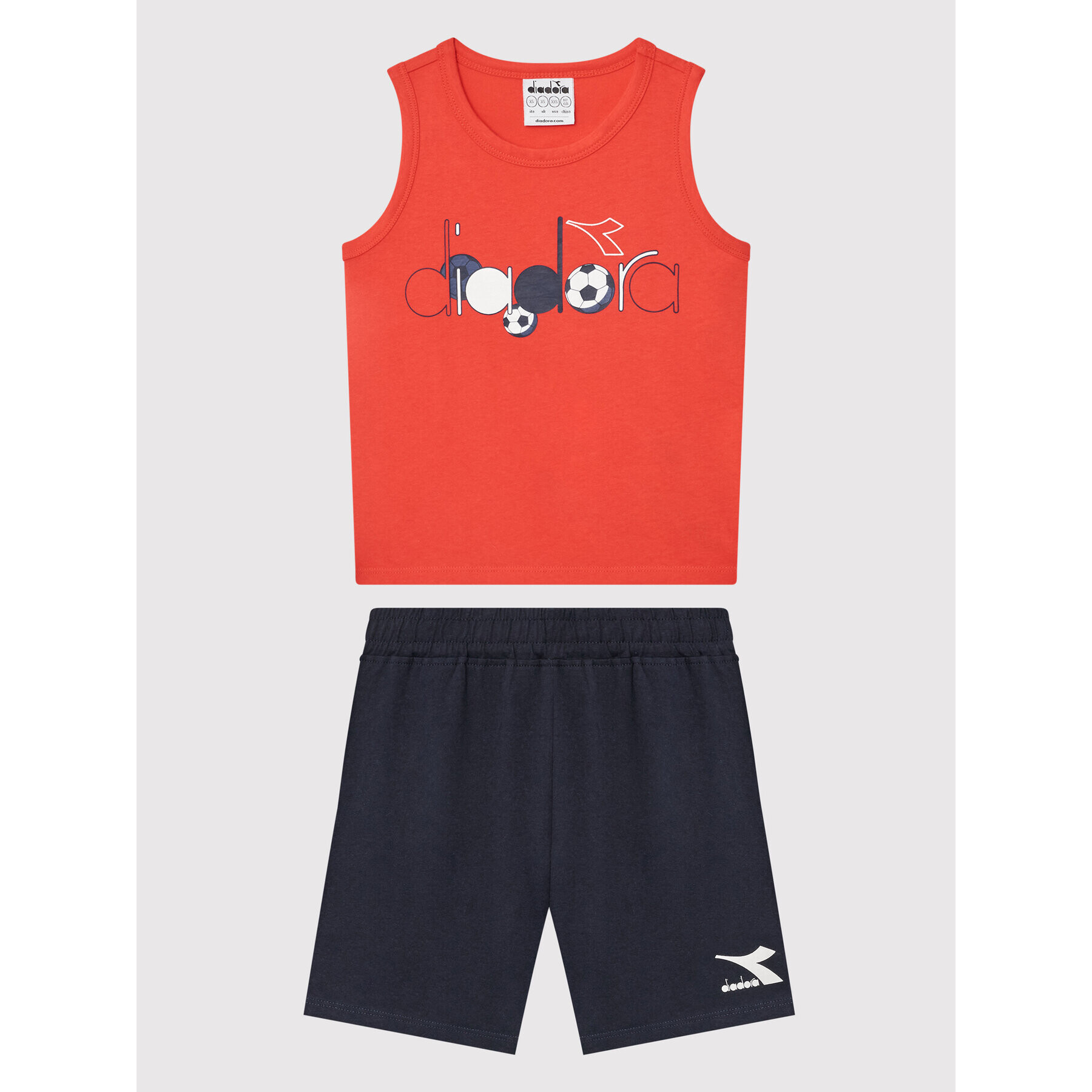 Diadora Комплект блуза и спортни шорти Set Kick 102.178268 Червен Regular Fit - Pepit.bg