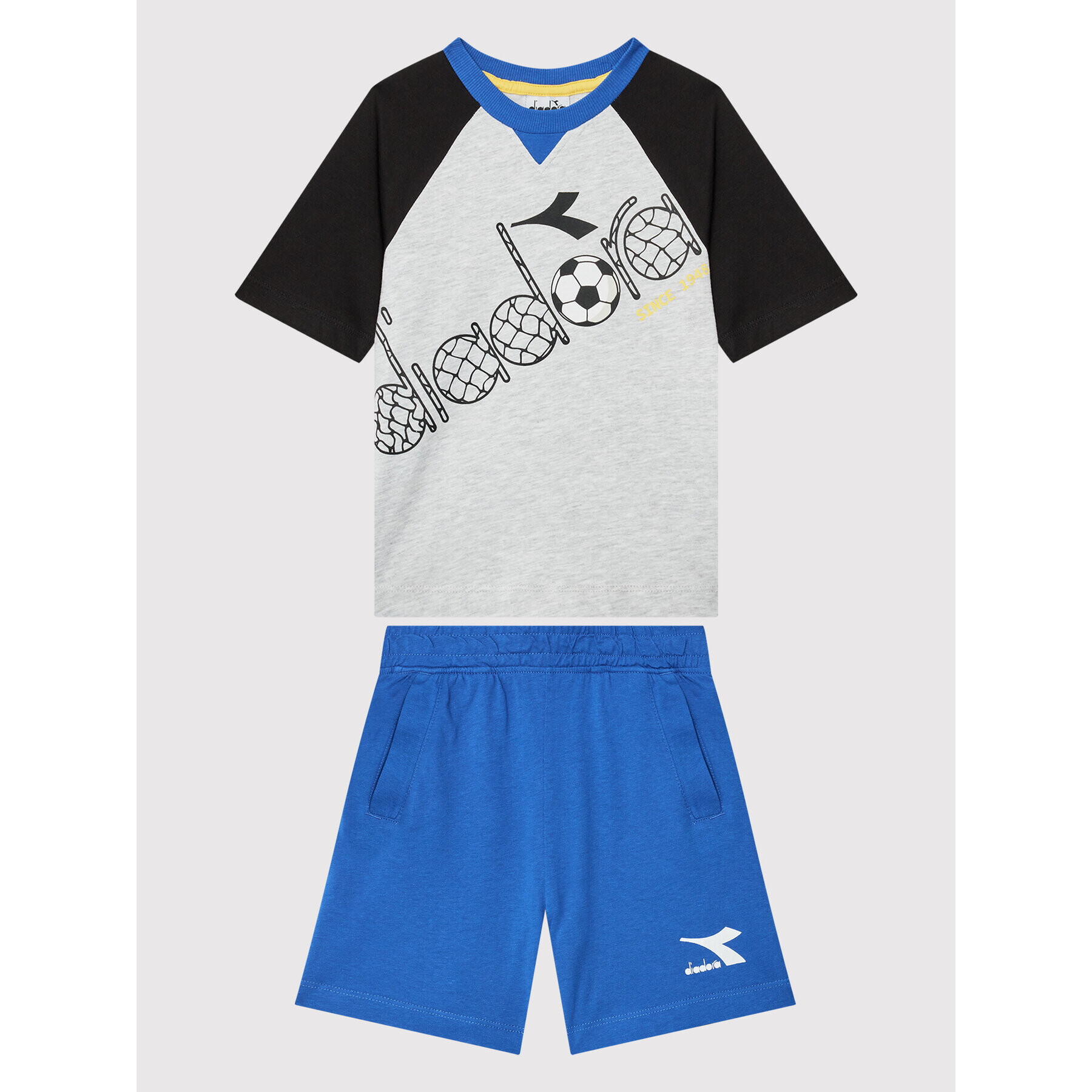 Diadora Комплект тишърт и спортни шорти Ss Score 102.178253 Сив Regular Fit - Pepit.bg