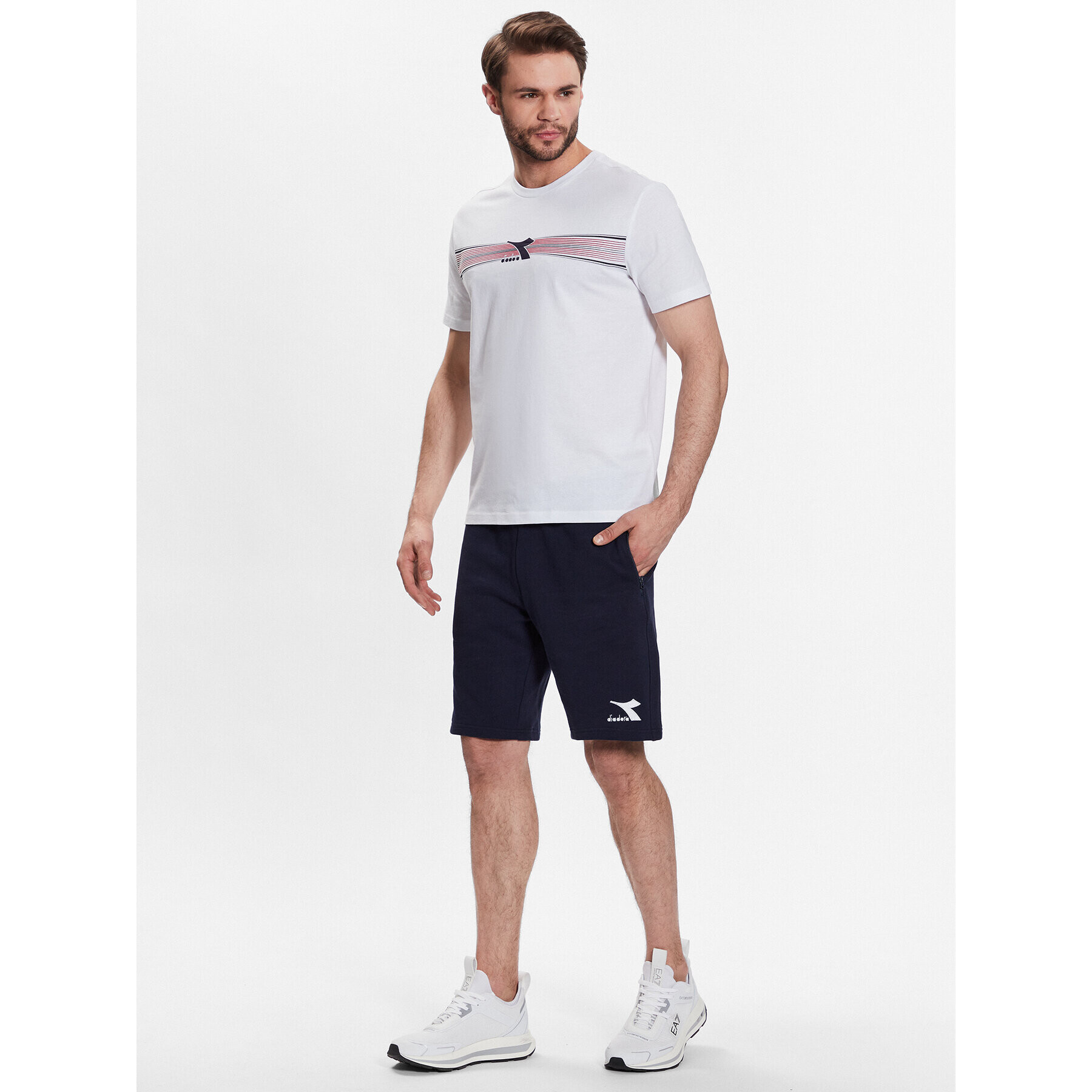 Diadora Тишърт Logo 102.179311 Бял Regular Fit - Pepit.bg