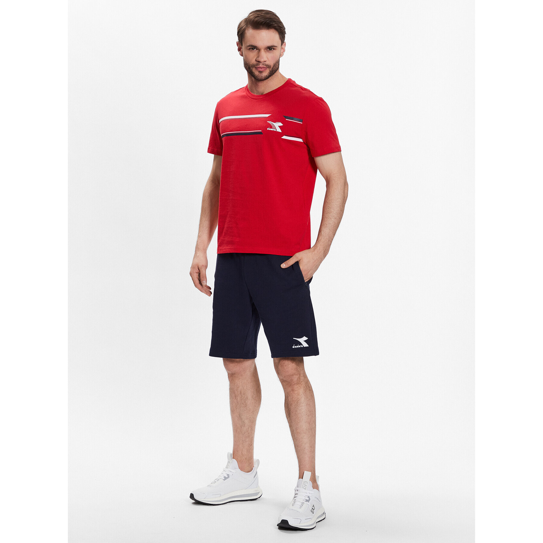 Diadora Тишърт Logo 102.179311 Червен Regular Fit - Pepit.bg