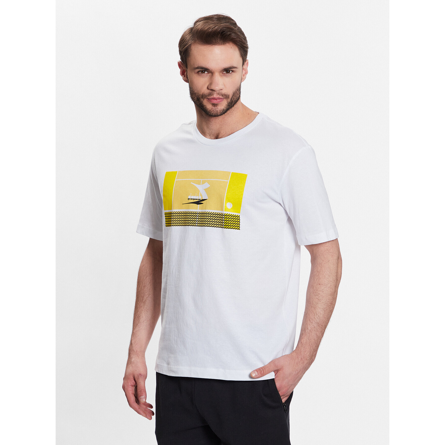 Diadora Тишърт Match Point 102.179312 Бял Regular Fit - Pepit.bg