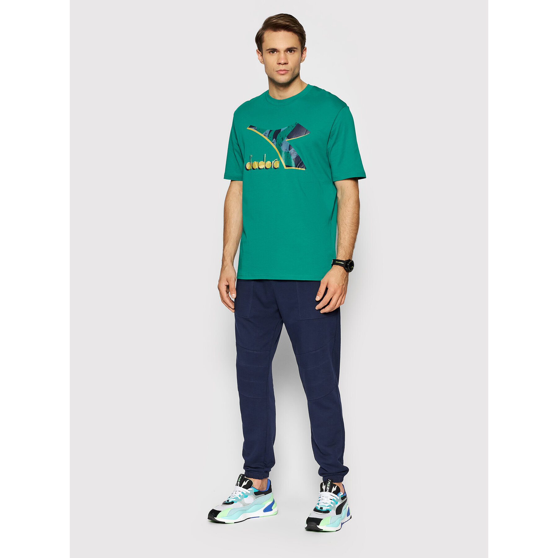 Diadora Тишърт Shield 102.177748 Зелен Regular Fit - Pepit.bg