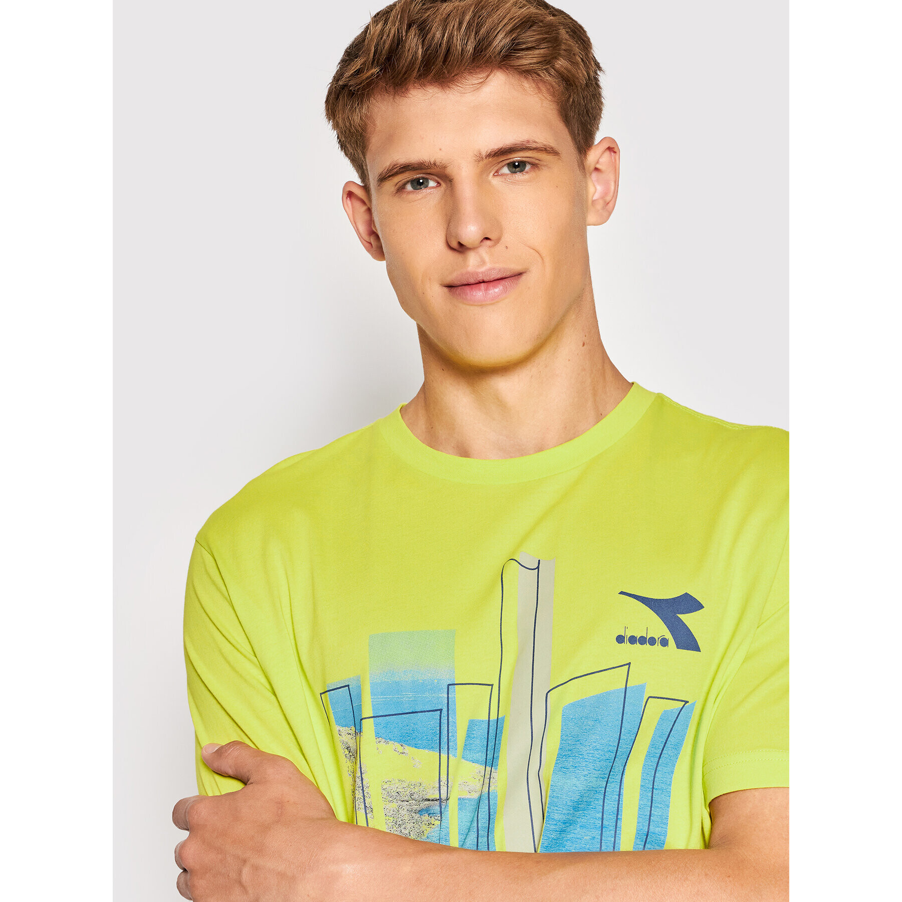 Diadora Тишърт Shore 102.178172 Зелен Regular Fit - Pepit.bg