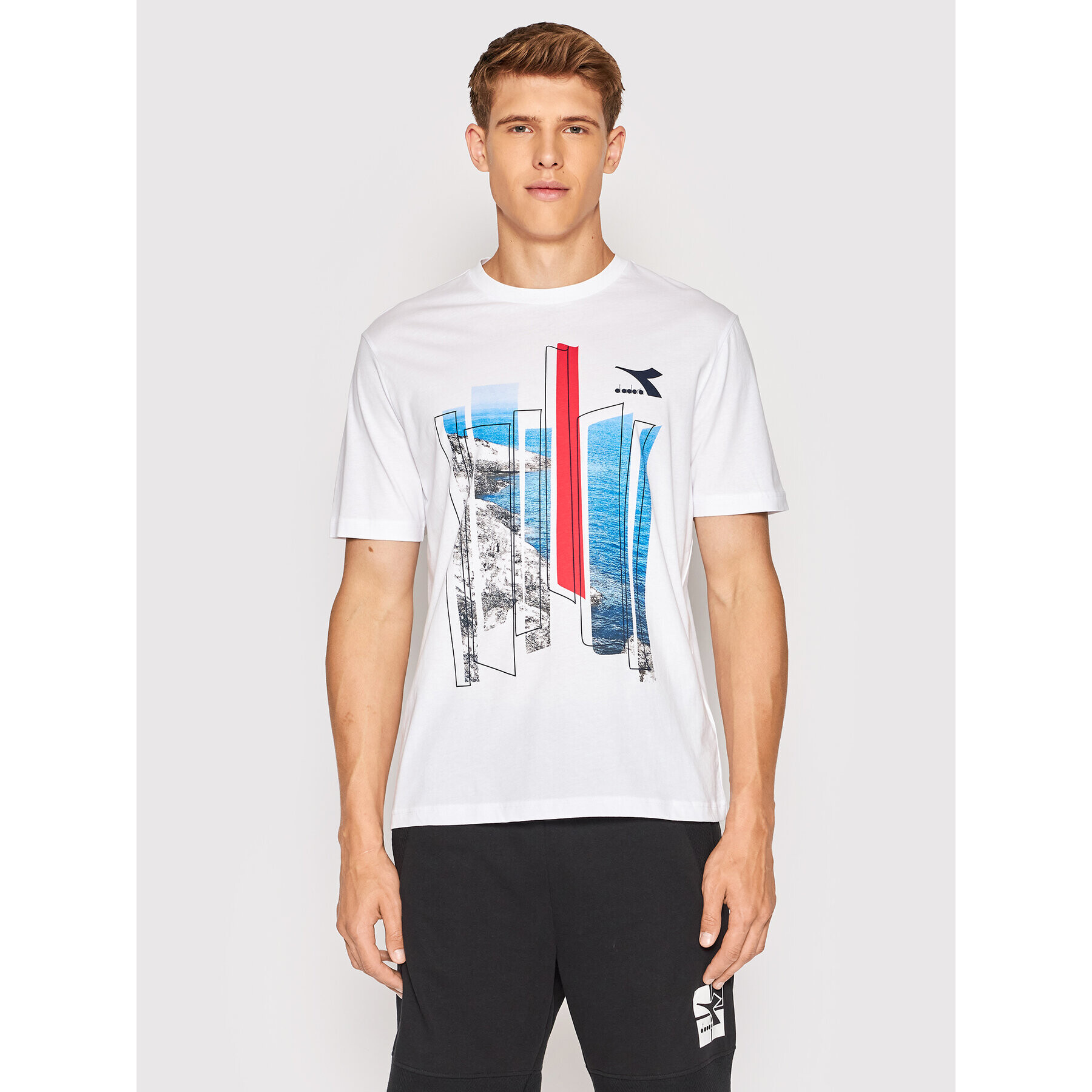 Diadora Тишърт Ss Shore 102.178172 Бял Regular Fit - Pepit.bg