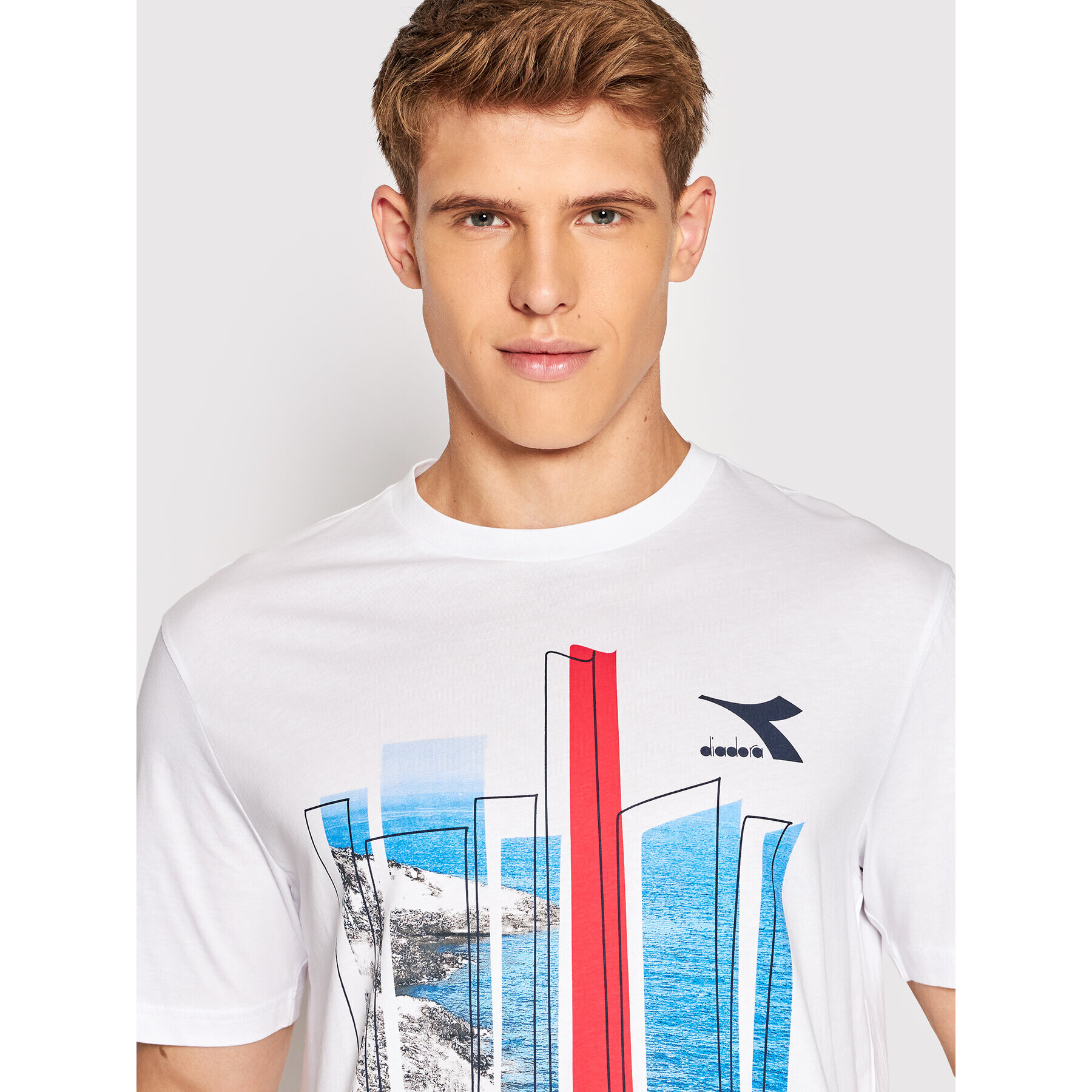 Diadora Тишърт Ss Shore 102.178172 Бял Regular Fit - Pepit.bg