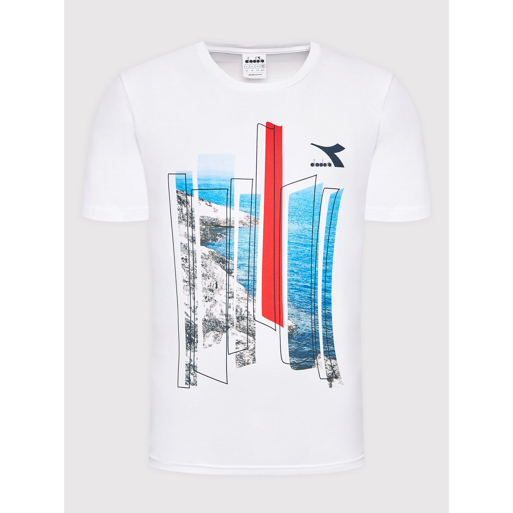 Diadora Тишърт Ss Shore 102.178172 Бял Regular Fit - Pepit.bg