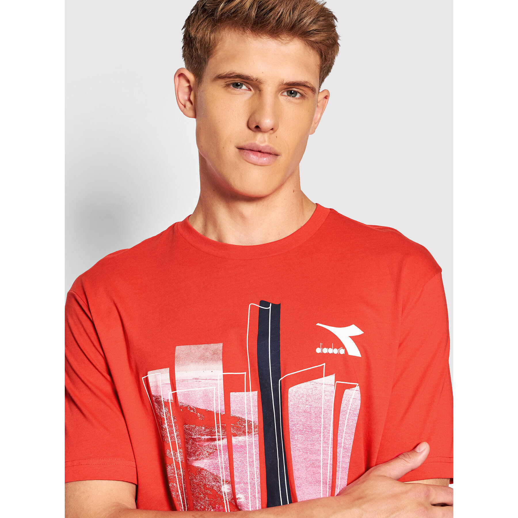 Diadora Тишърт Ss Shore 102.178172 Червен Regular Fit - Pepit.bg