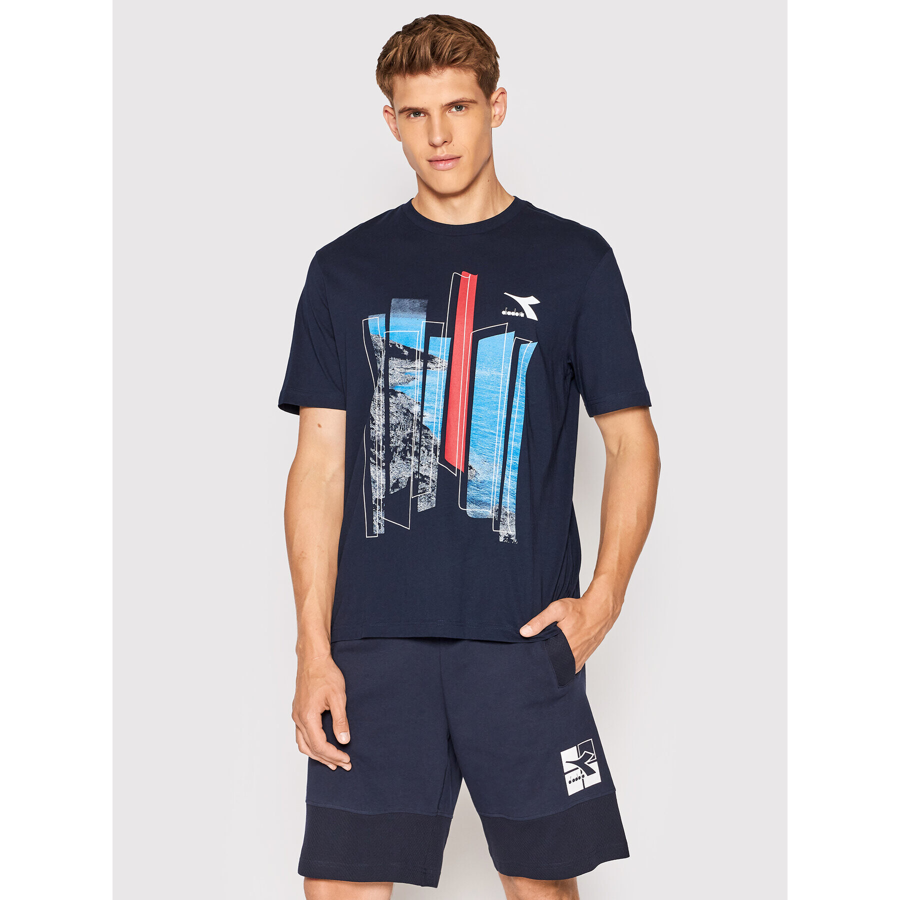 Diadora Тишърт Ss Shore 102.178172 Тъмносин Regular Fit - Pepit.bg