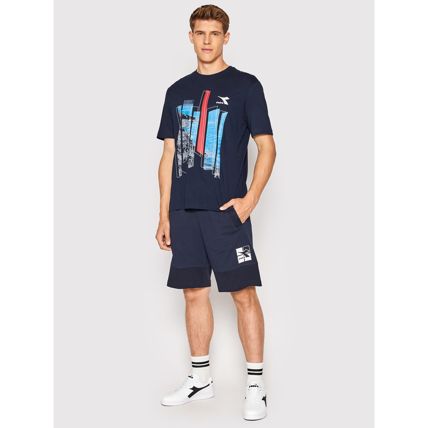 Diadora Тишърт Ss Shore 102.178172 Тъмносин Regular Fit - Pepit.bg