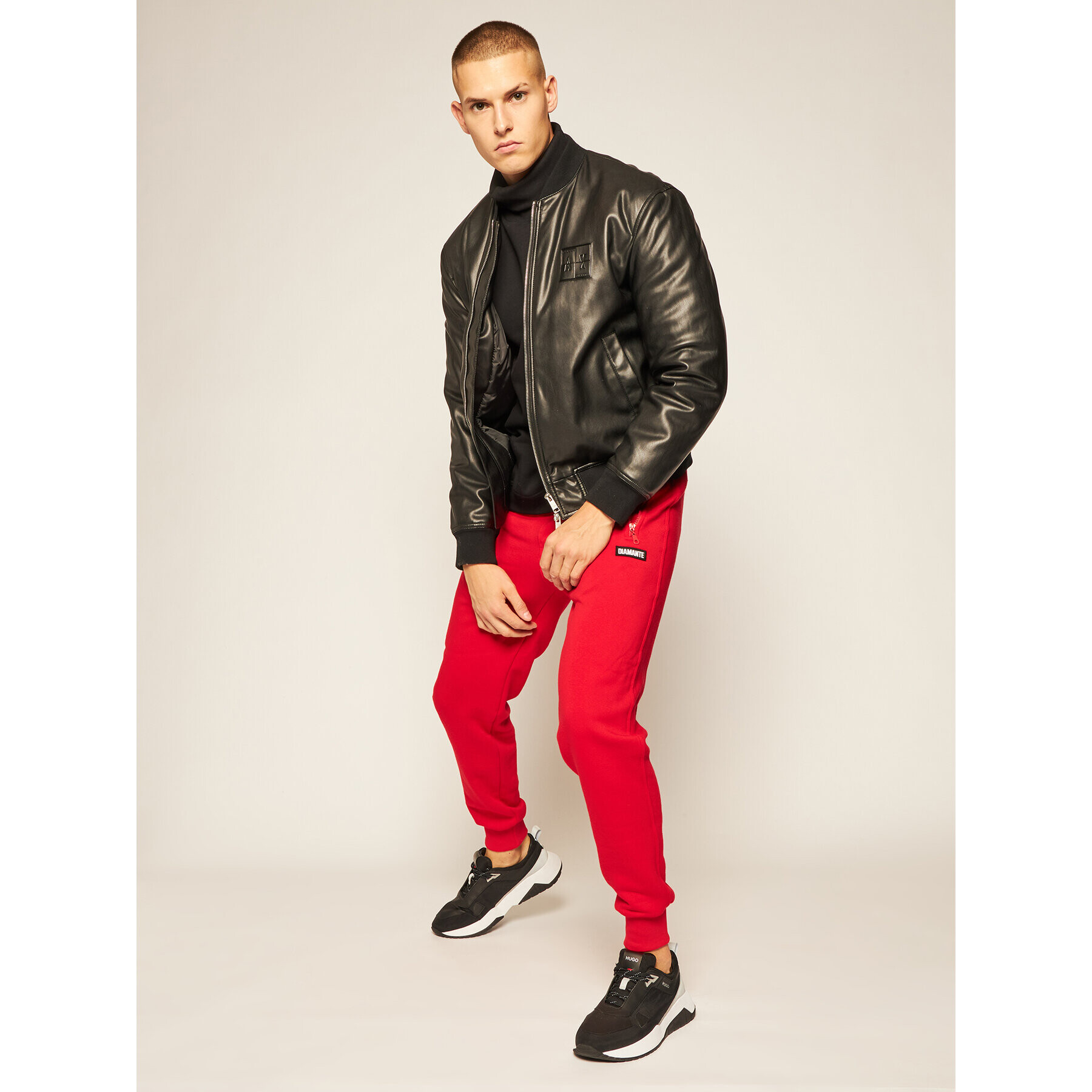 Diamante Wear Долнище анцуг Unisex Classic 5319 Червен Regular Fit - Pepit.bg