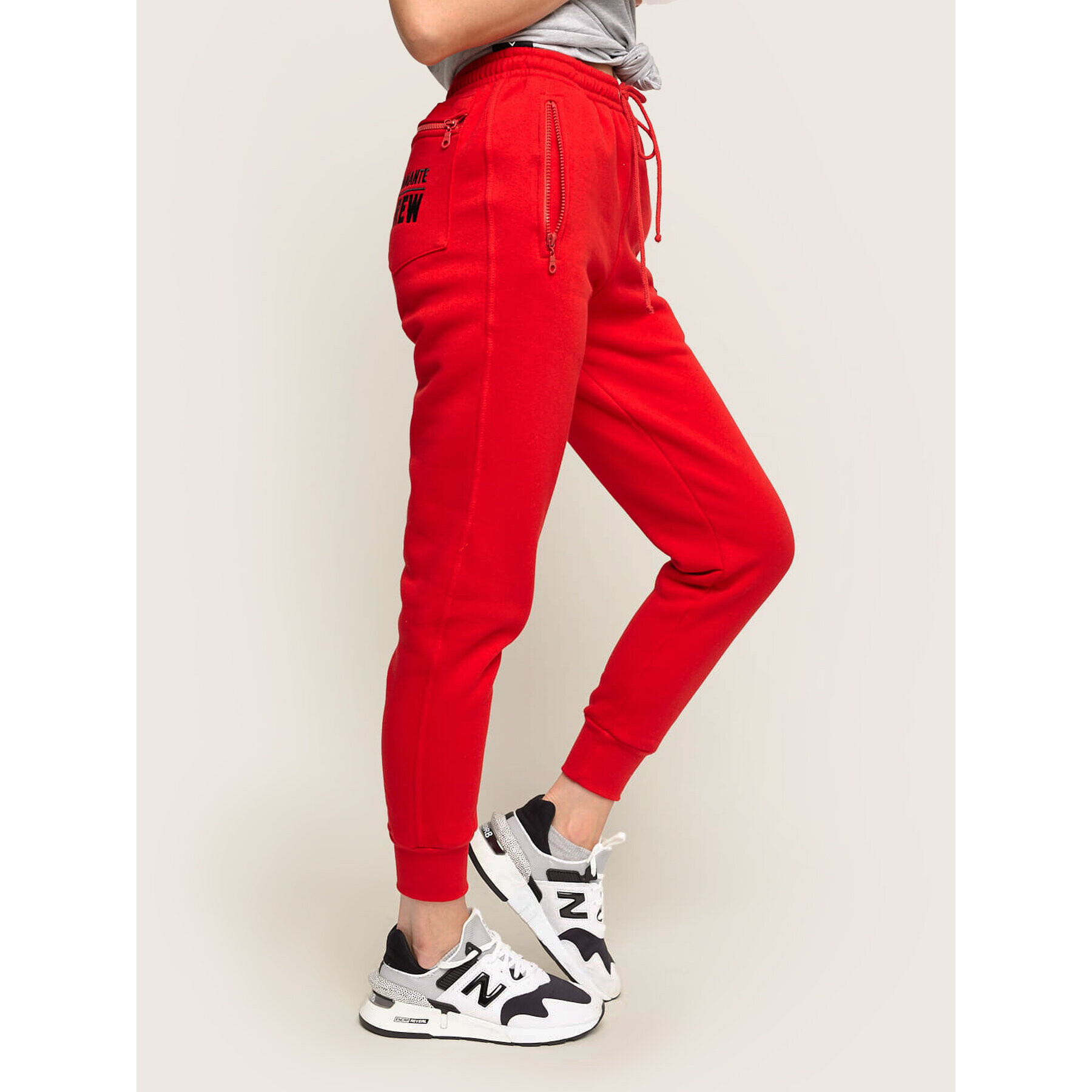 Diamante Wear Долнище анцуг Unisex Classic 5319 Червен Regular Fit - Pepit.bg