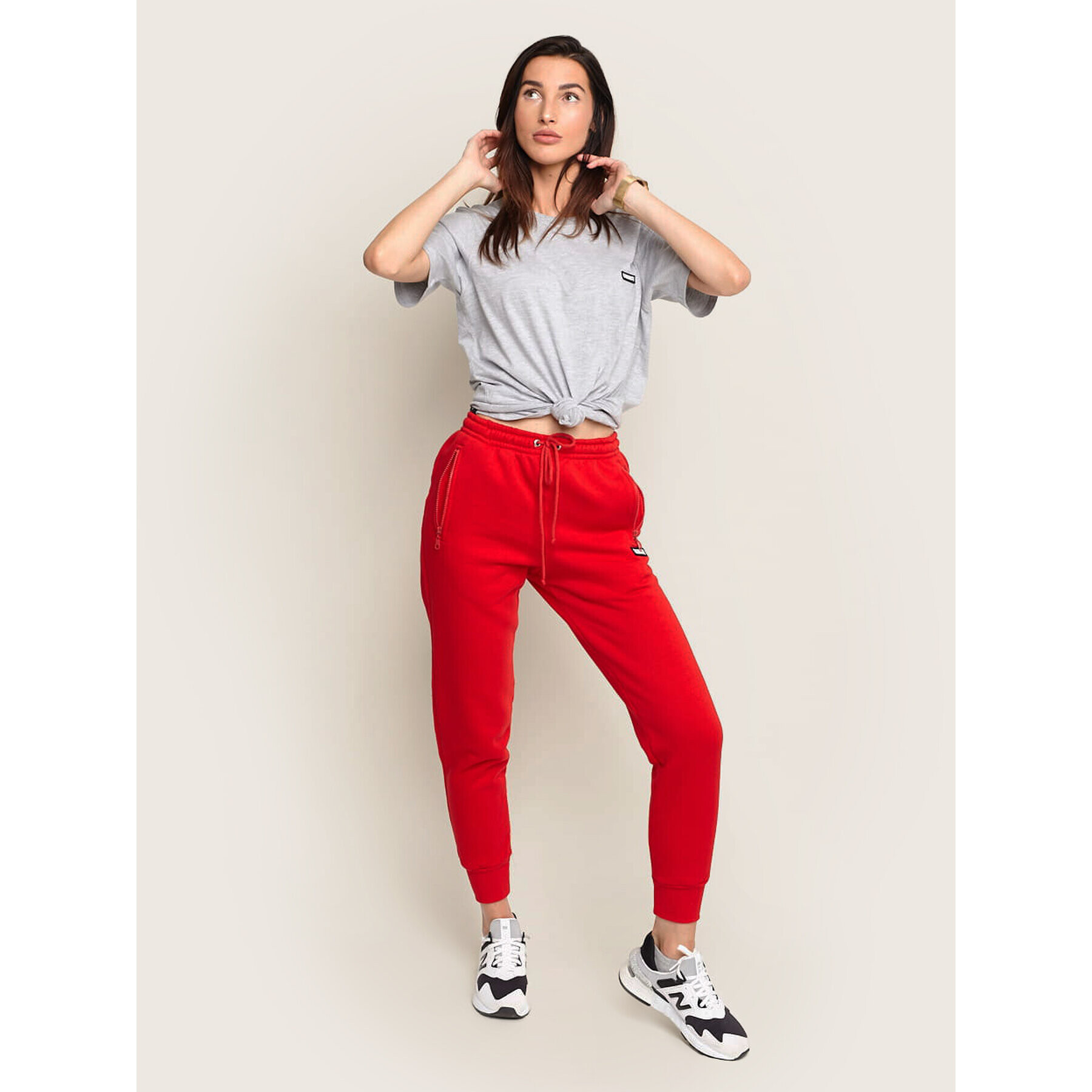 Diamante Wear Долнище анцуг Unisex Classic 5319 Червен Regular Fit - Pepit.bg