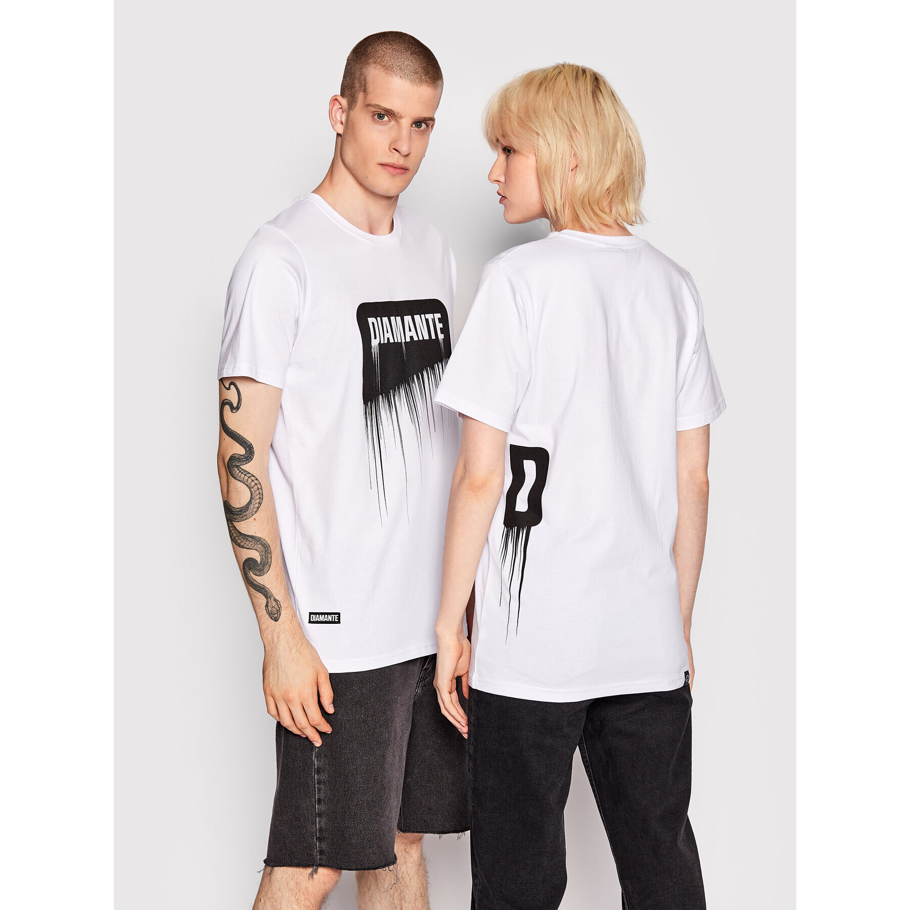 Diamante Wear Тишърт Unisex Spray Бял Regular Fit - Pepit.bg