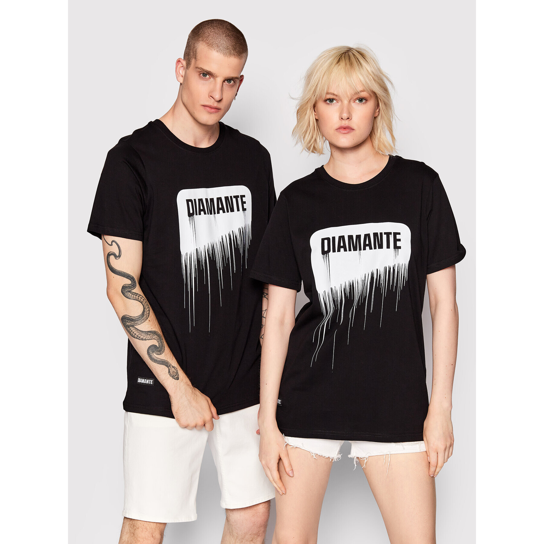 Diamante Wear Тишърт Unisex Spray Черен Regular Fit - Pepit.bg