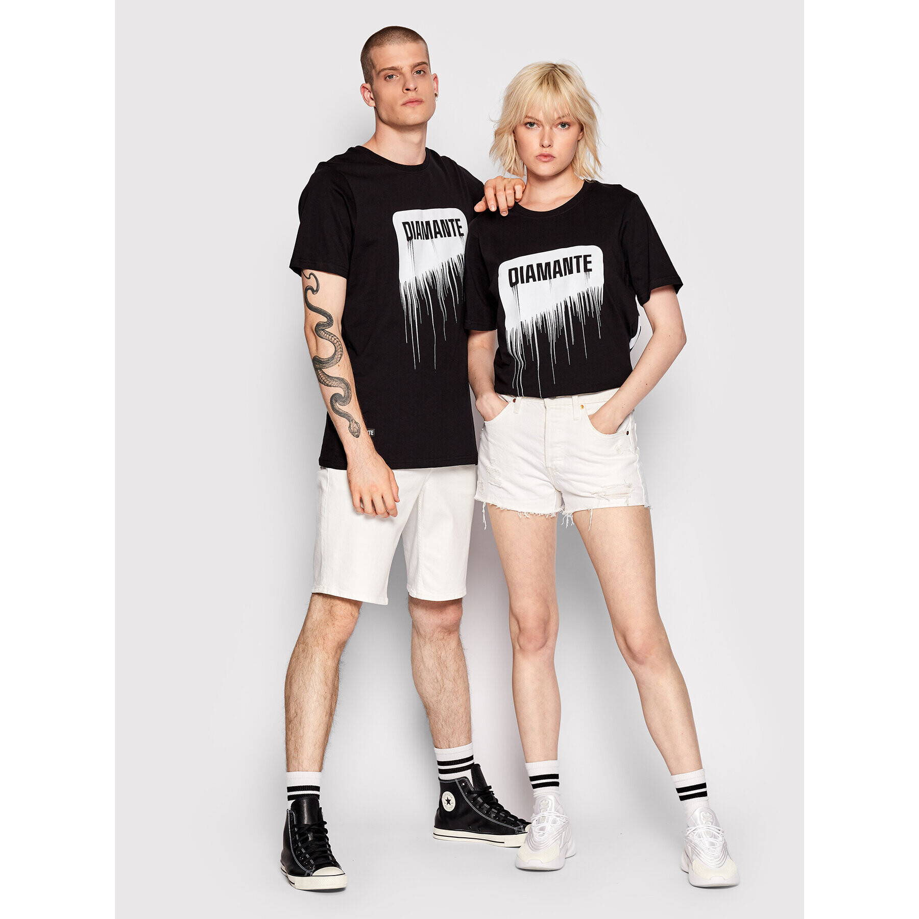 Diamante Wear Тишърт Unisex Spray Черен Regular Fit - Pepit.bg