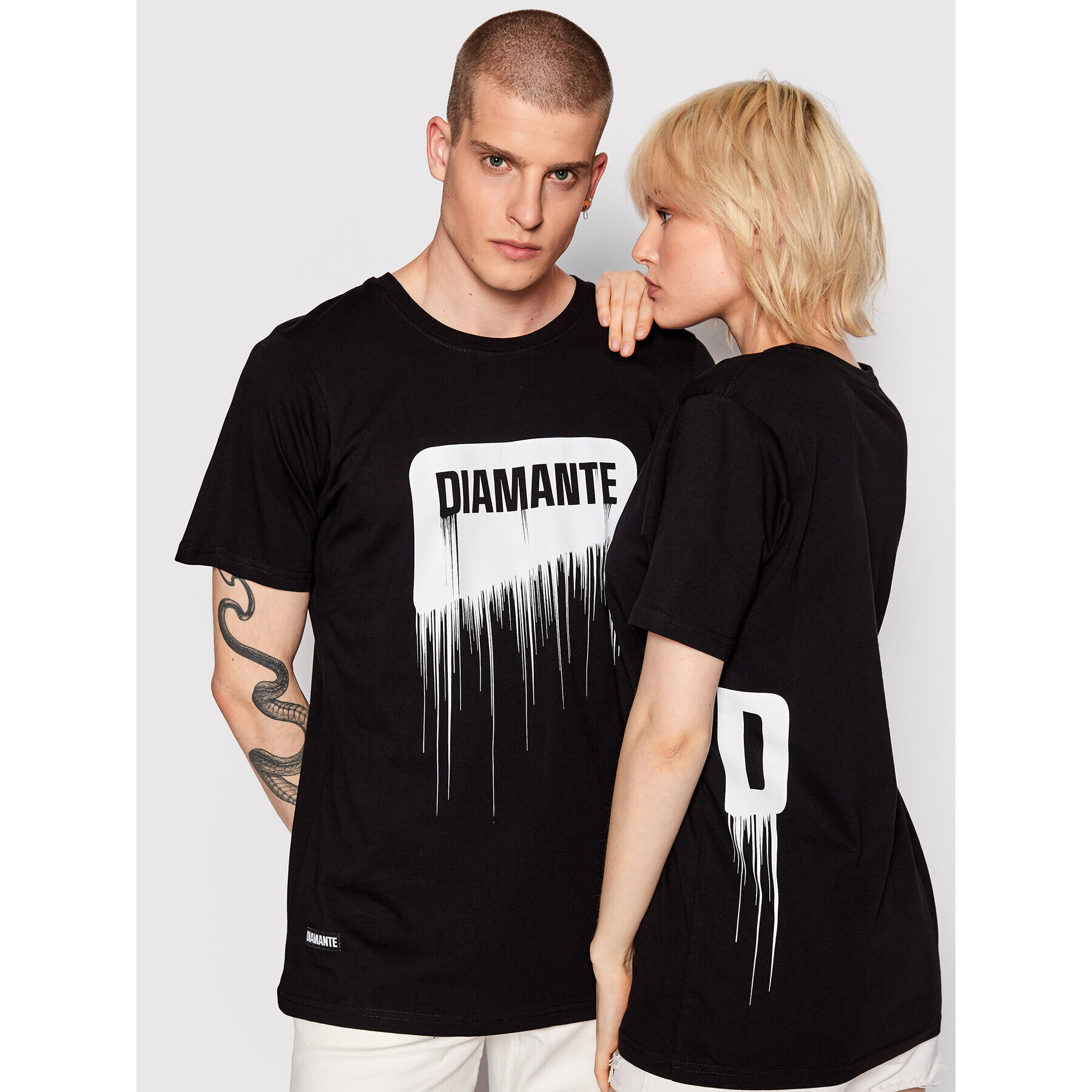 Diamante Wear Тишърт Unisex Spray Черен Regular Fit - Pepit.bg