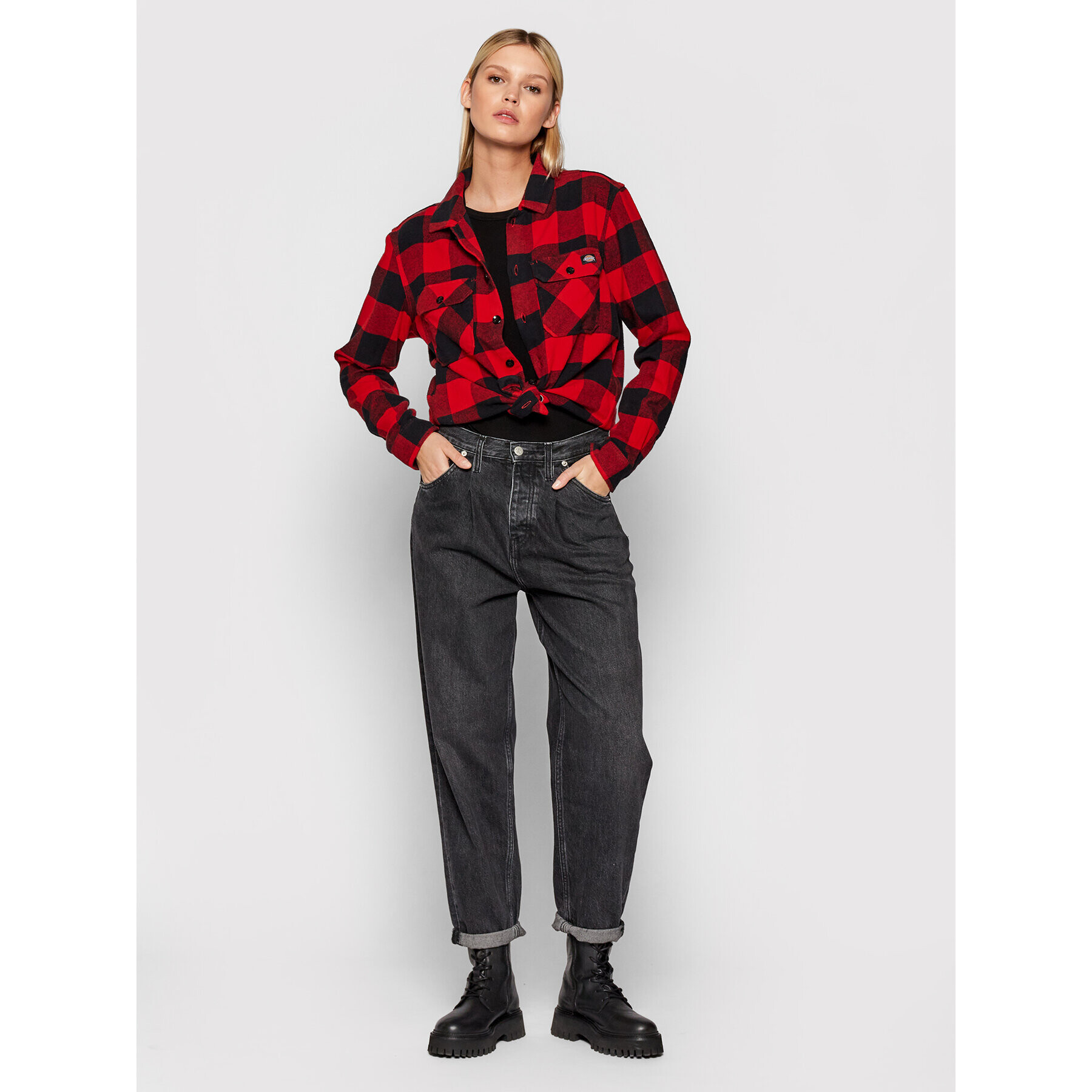 Dickies Риза New Sacramento DK0A4XI2RDX Червен Regular Fit - Pepit.bg