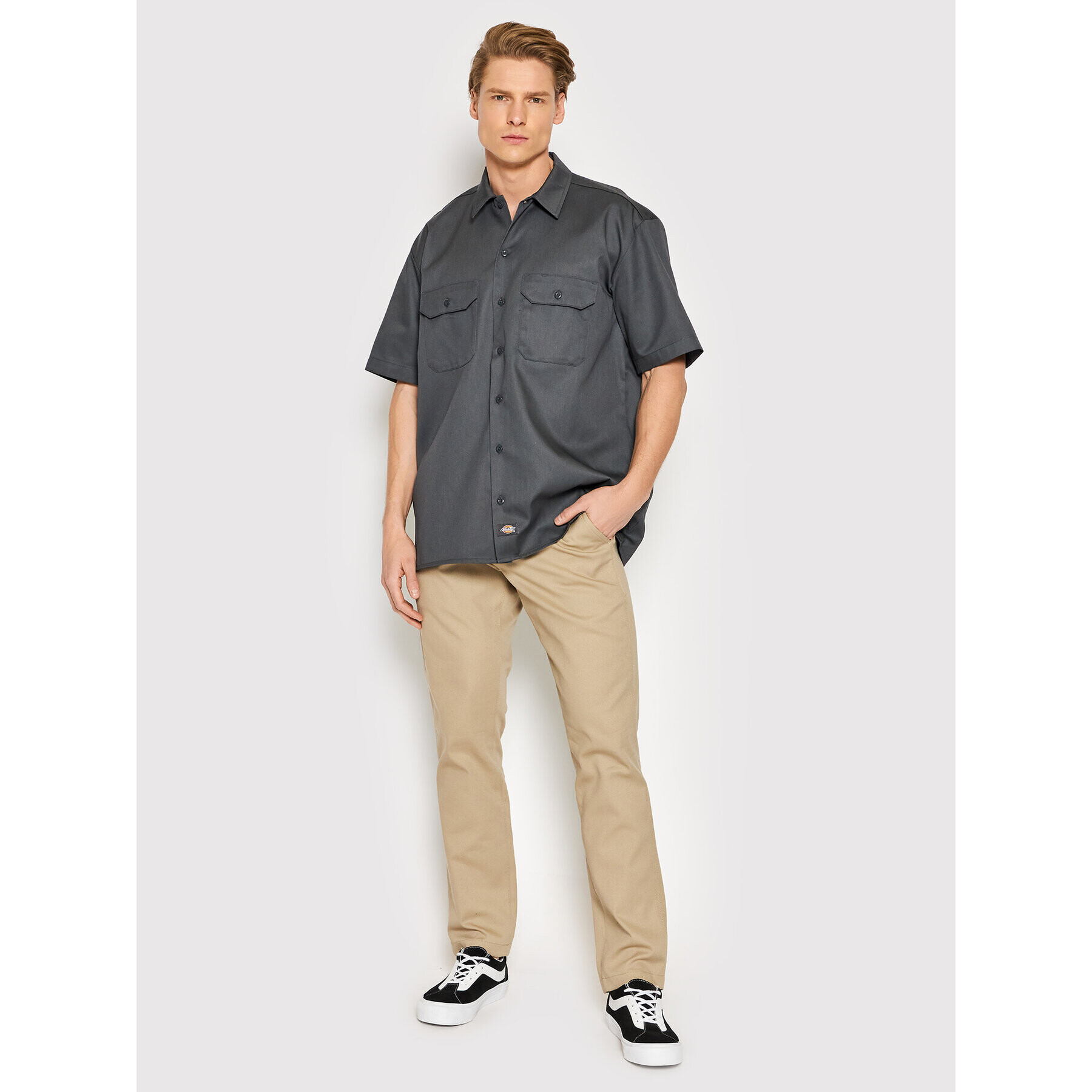 Dickies Риза Work DK0A4XK7CH0 Сив Regular Fit - Pepit.bg