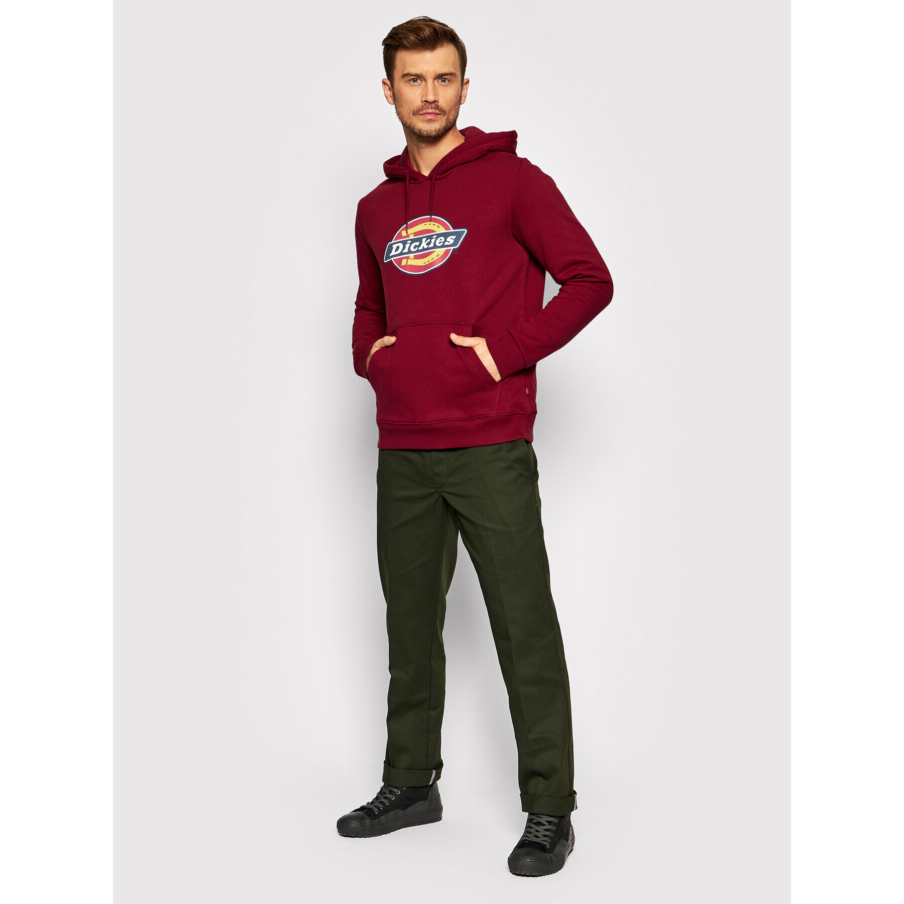 Dickies Суитшърт Icon Logo DK0A4XCB Бордо Regular Fit - Pepit.bg