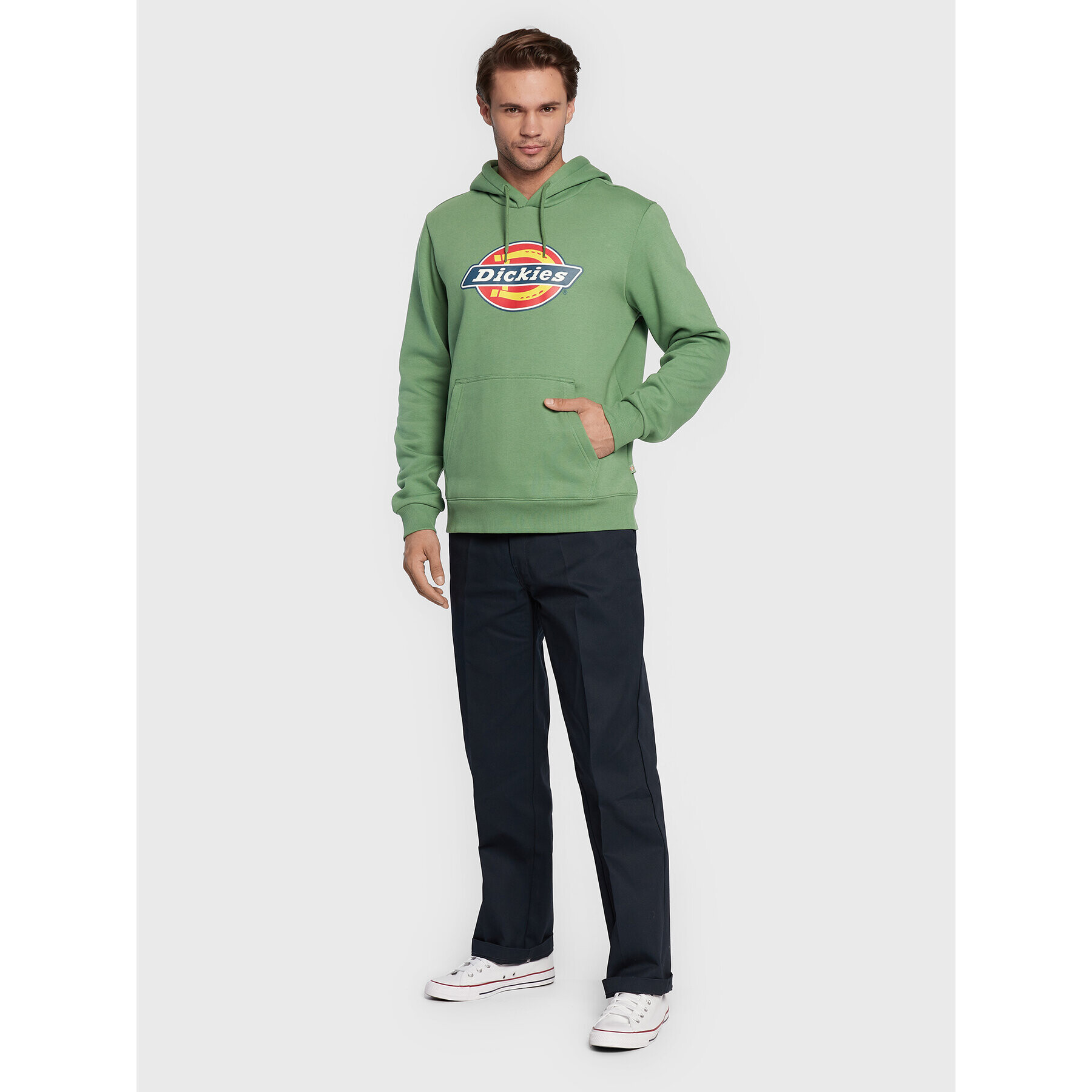 Dickies Суитшърт Icon Logo DK0A4XCBC97 Зелен Regular Fit - Pepit.bg