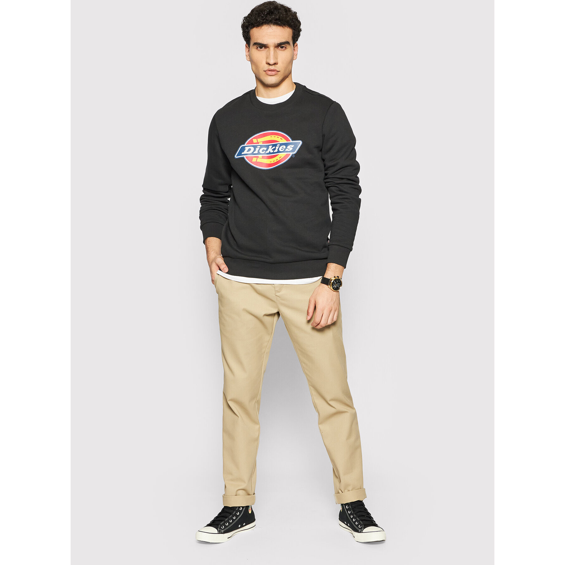 Dickies Суитшърт Icon Logo DK0A4XCIBLK Черен Regular Fit - Pepit.bg