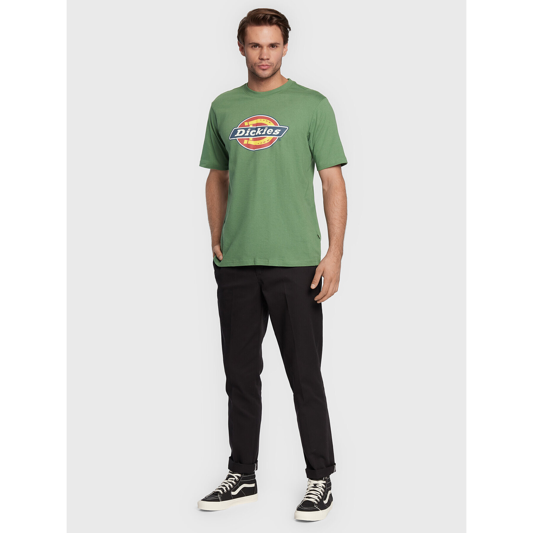 Dickies Тишърт Icon Logo DK0A4XC9C97 Зелен Regular Fit - Pepit.bg