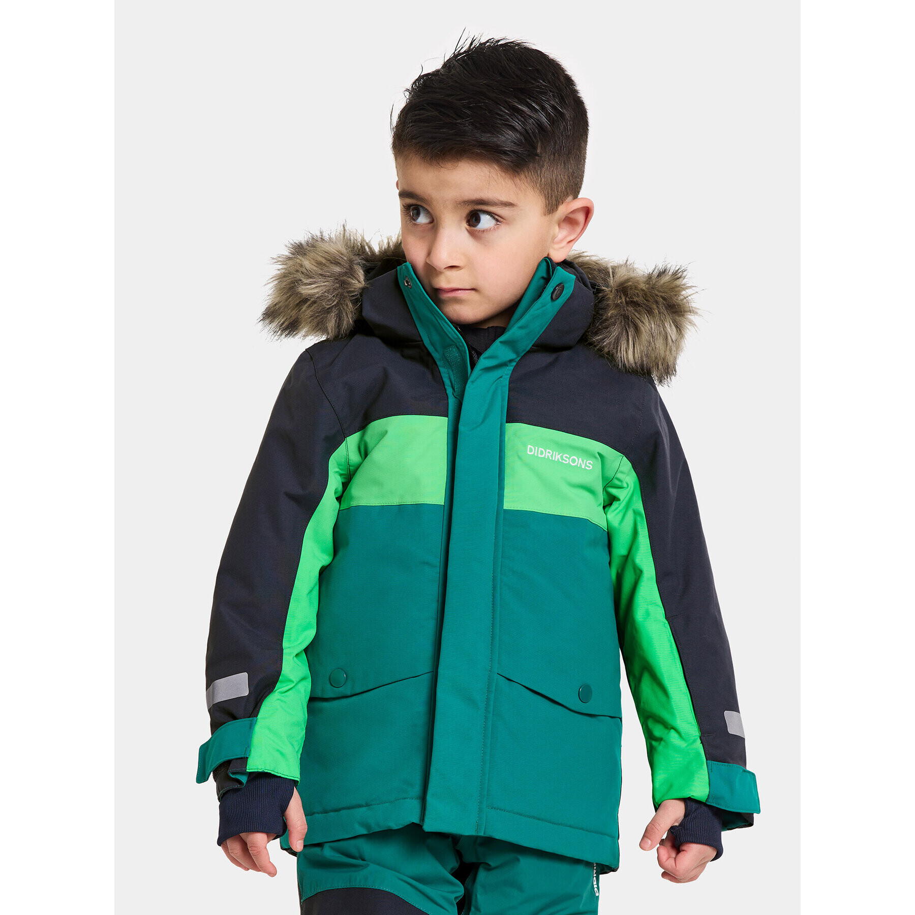 Didriksons Парка Bjärven Kids Parka 2 504898 Зелен - Pepit.bg