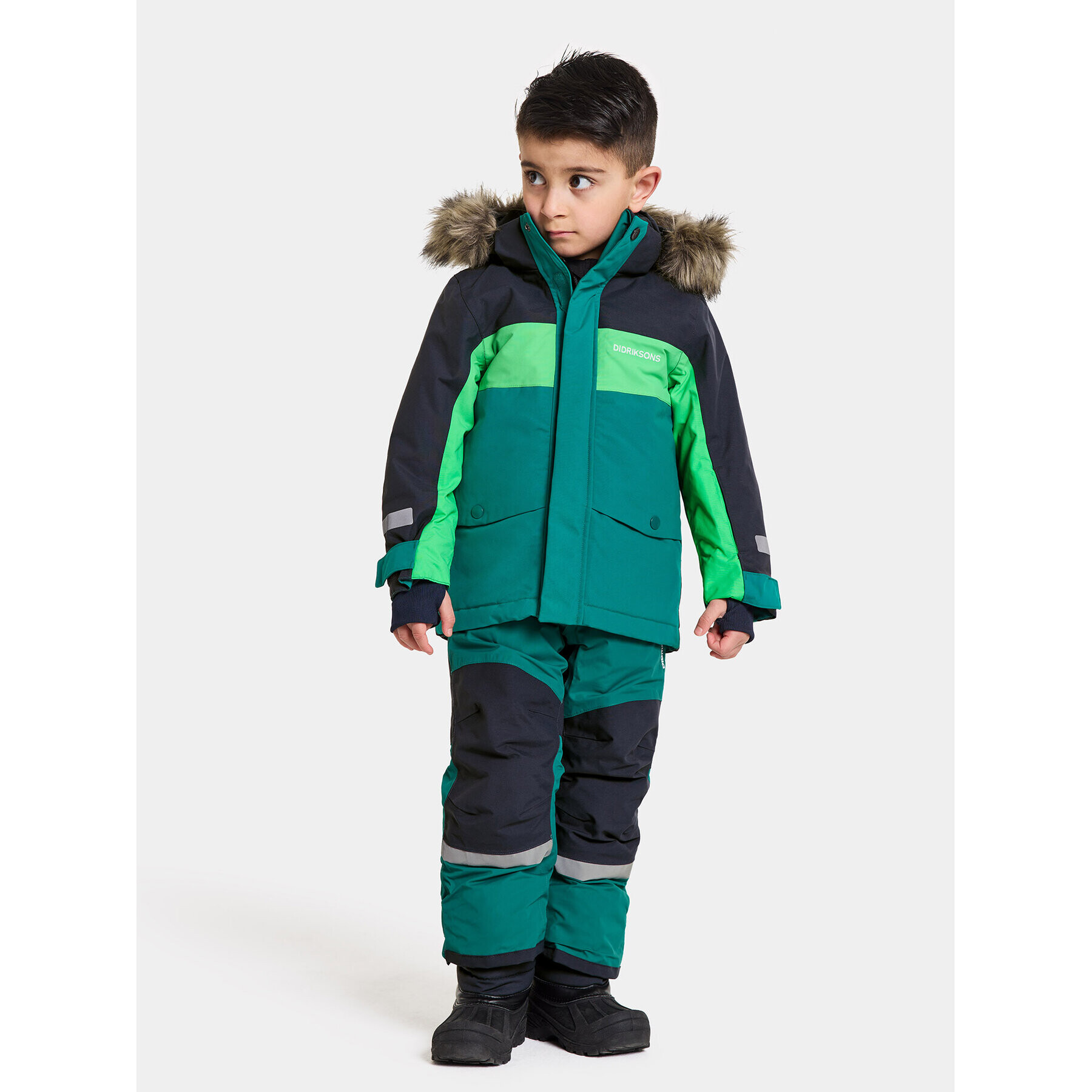 Didriksons Парка Bjärven Kids Parka 2 504898 Зелен - Pepit.bg