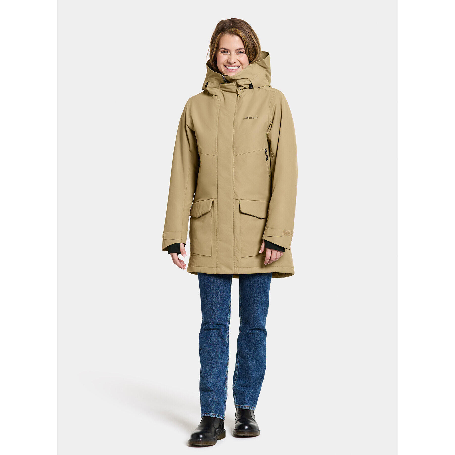 Didriksons Парка Frida Wns Parka 7 504815 Бежов Regular Fit - Pepit.bg