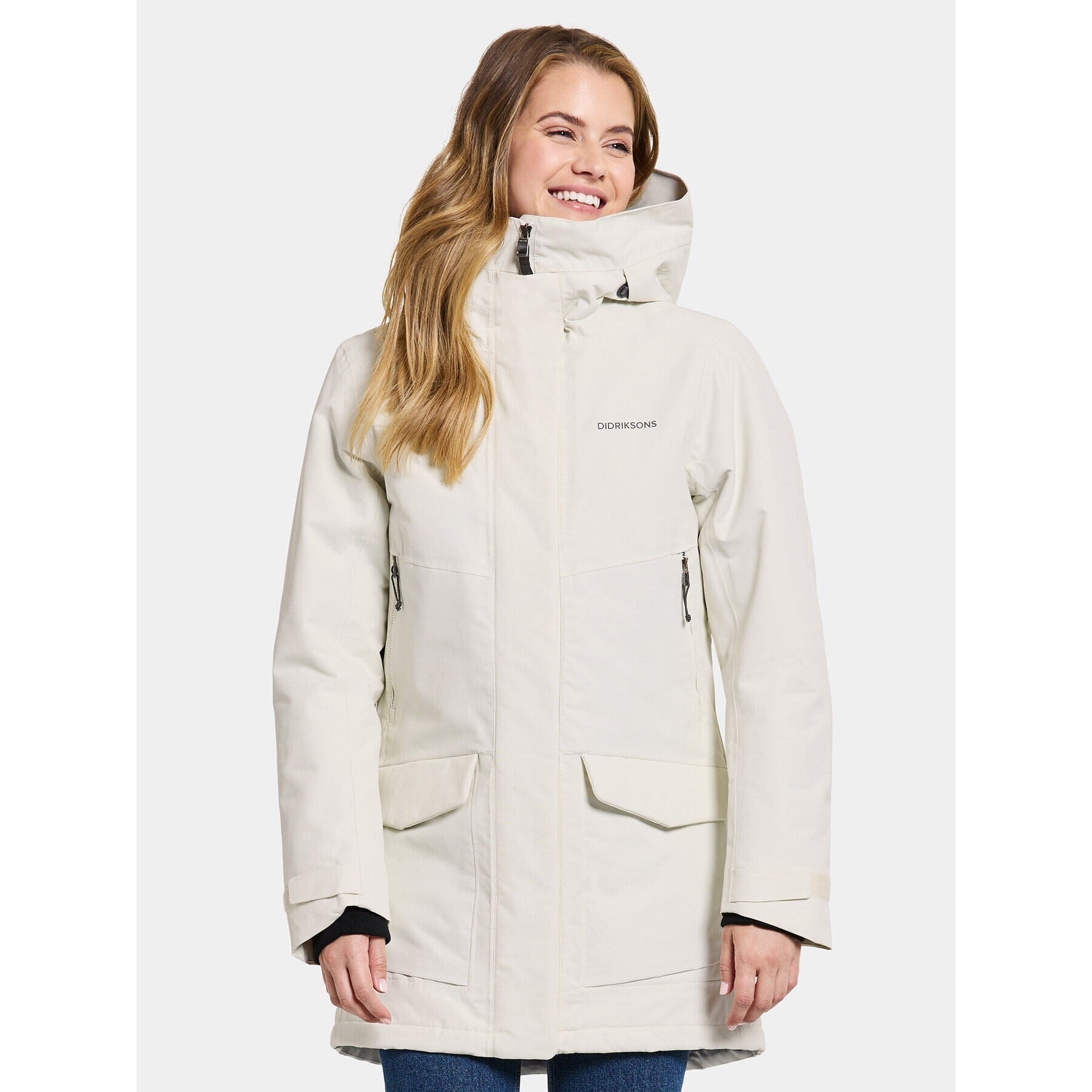 Didriksons Парка Frida Wns Parka 7 504815 Бял Regular Fit - Pepit.bg