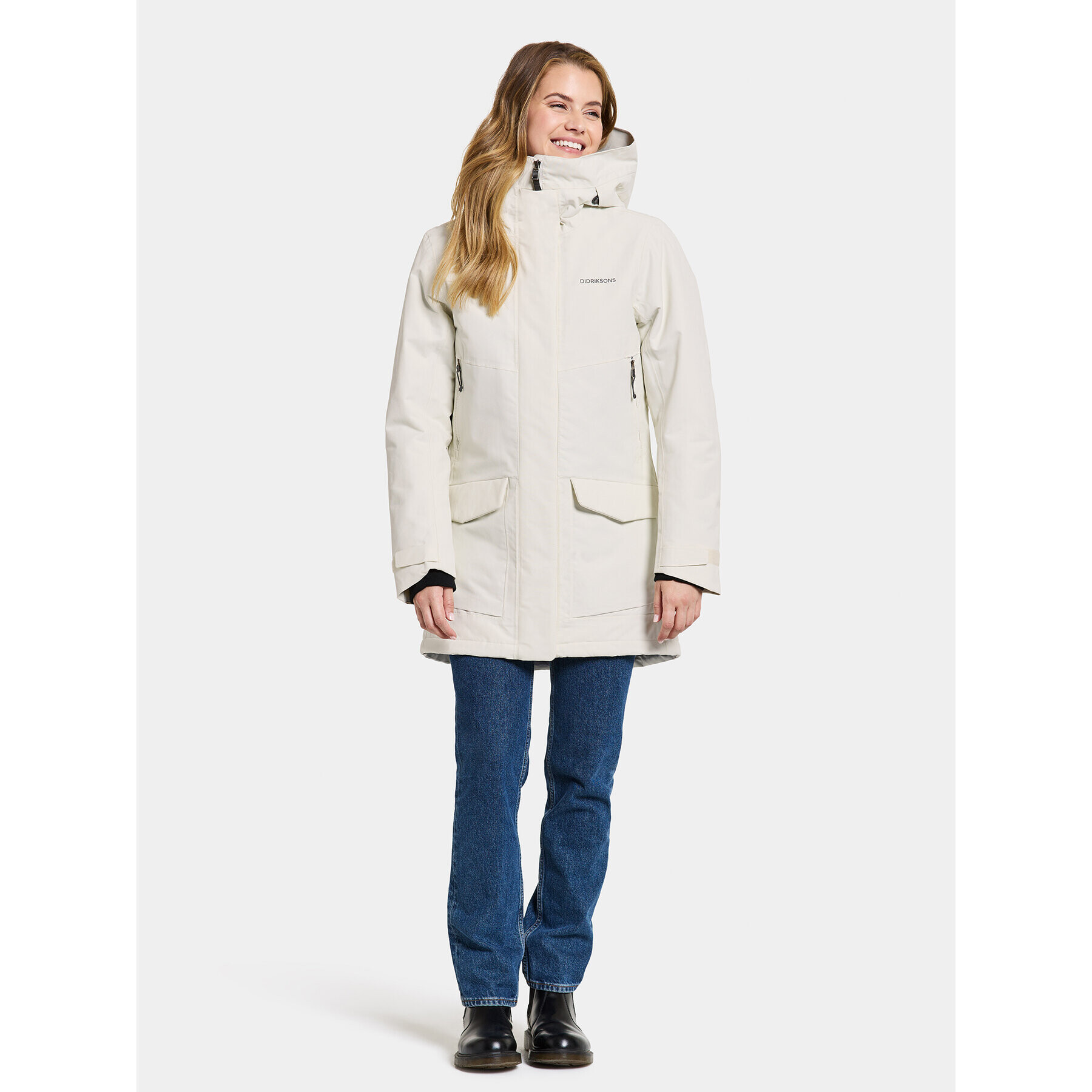 Didriksons Парка Frida Wns Parka 7 504815 Бял Regular Fit - Pepit.bg