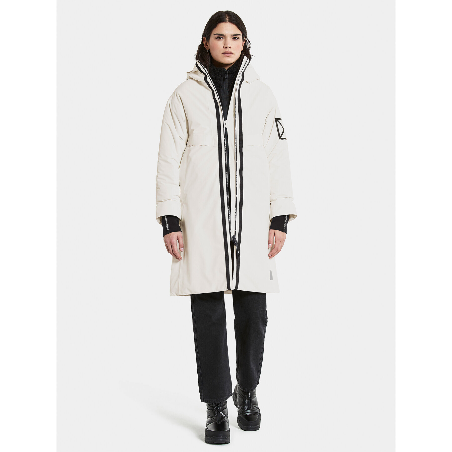 Didriksons Преходно яке Aino Logo 504464 Бял Regular Fit - Pepit.bg